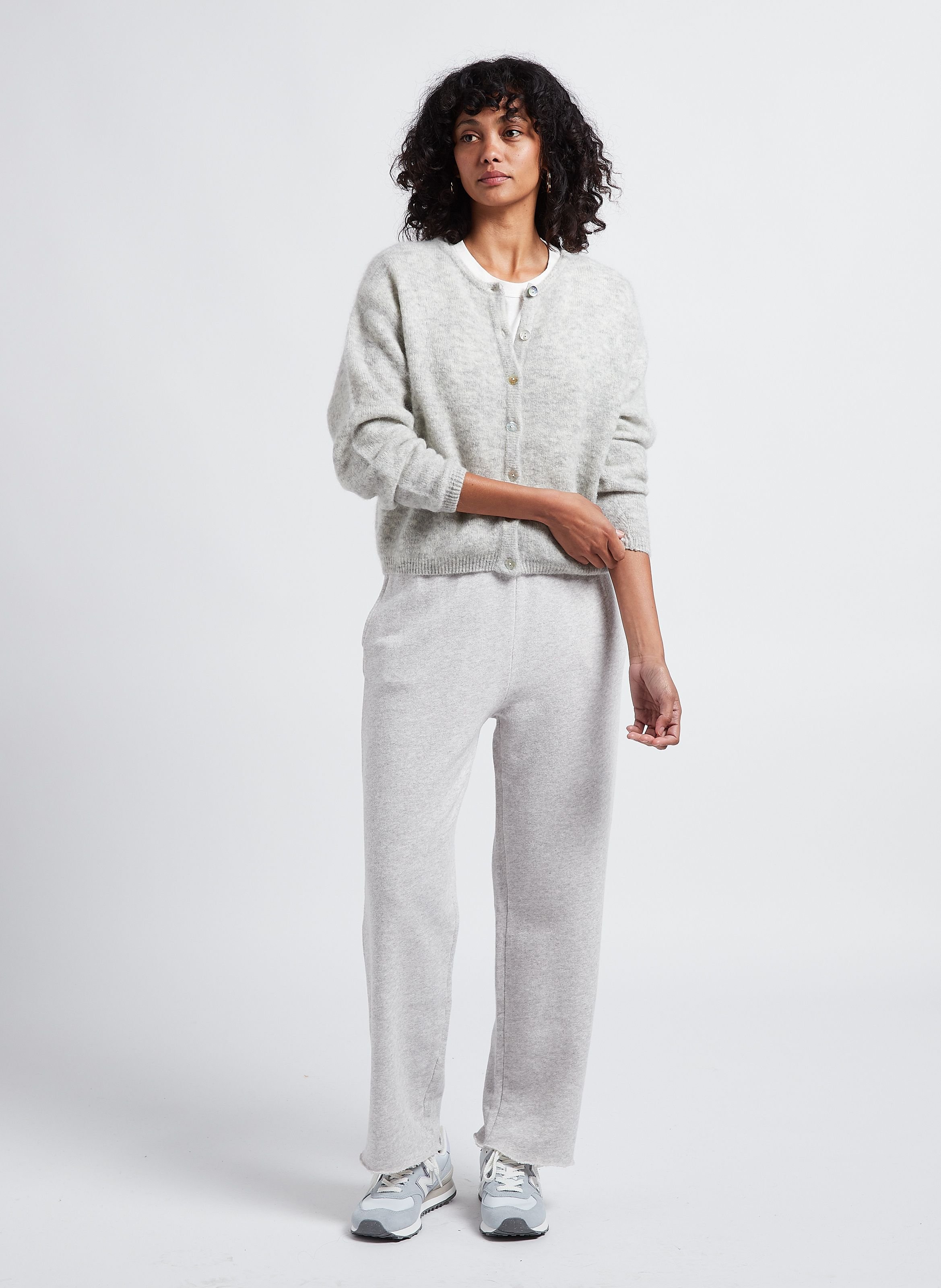 Gilet ample col rond en laine mélangée vitow AMERICAN VINTAGE Gris