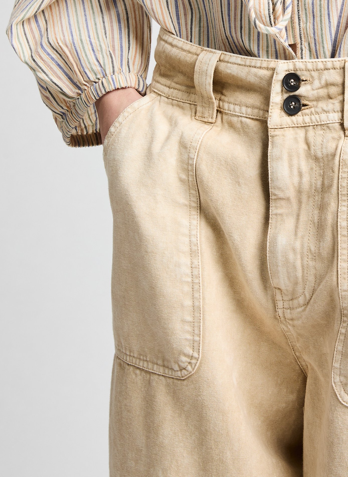 Wide leg organic cotton trousers LEON & HARPER Multicolour