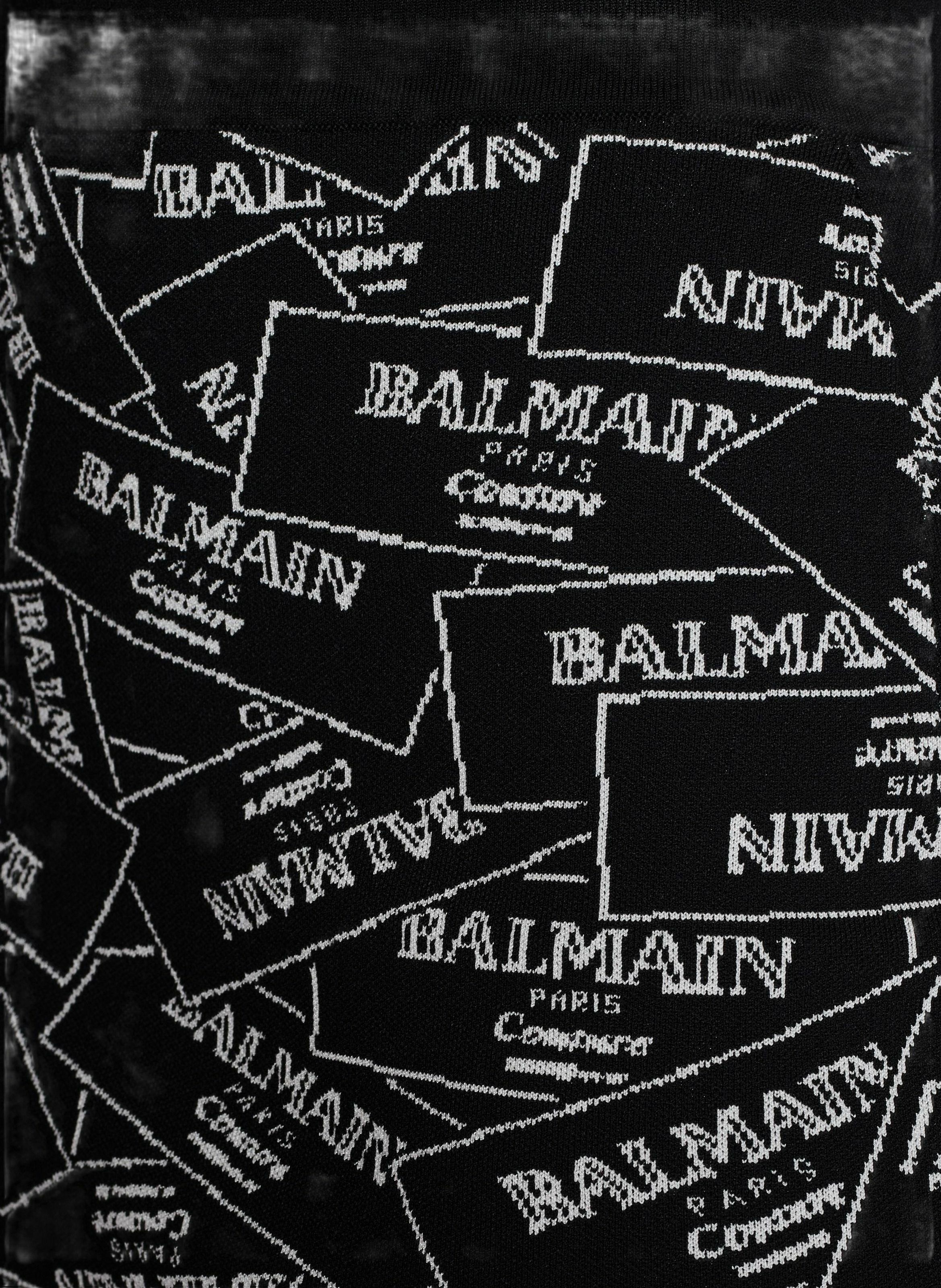 Jupe courte en maille jacquard étiquette balmain BALMAIN Noir
