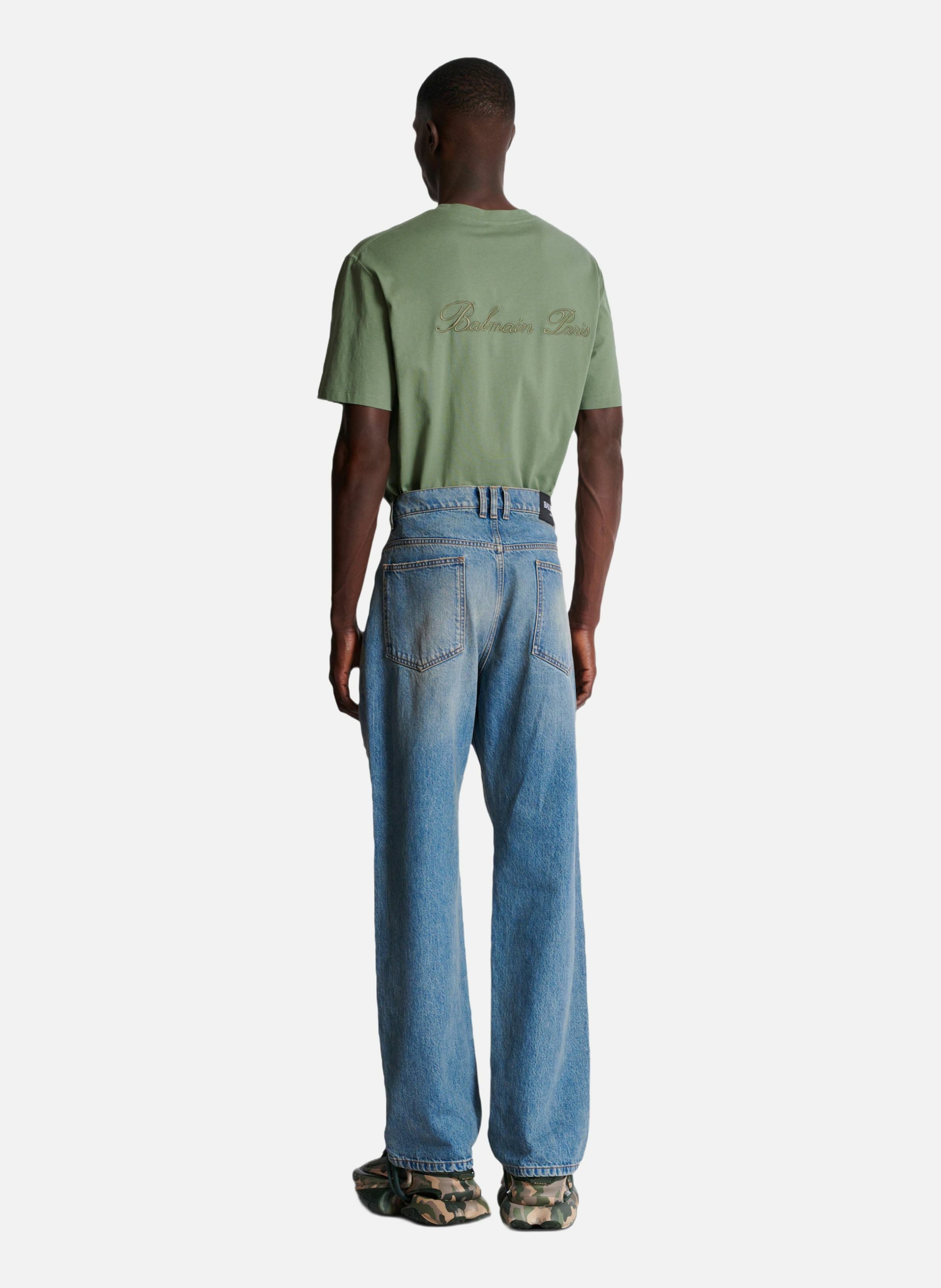 Jean loose en denim blue wash BALMAIN Bleu