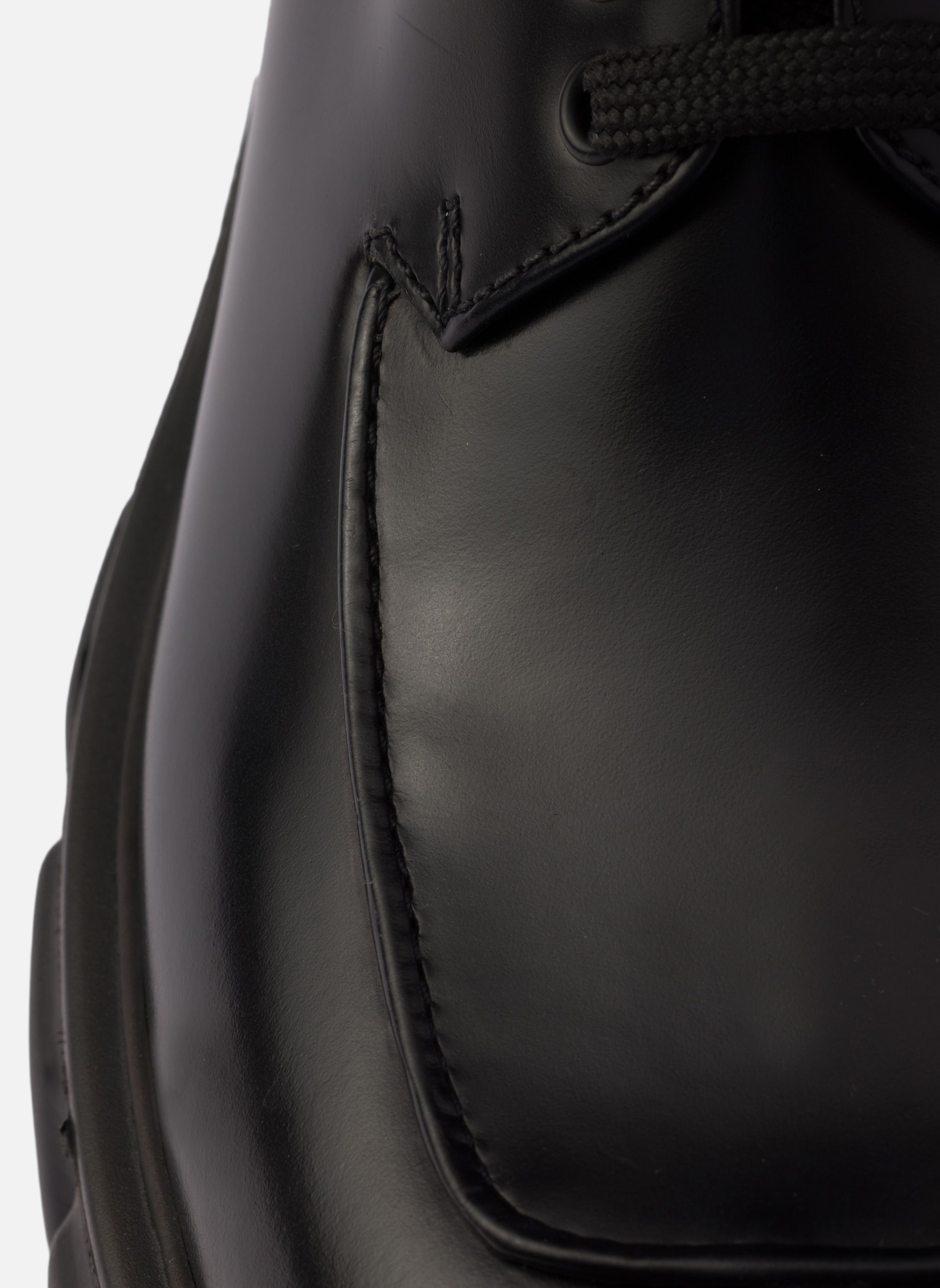 Chaussures à lacets monolith en cuir brossé PRADA Noir