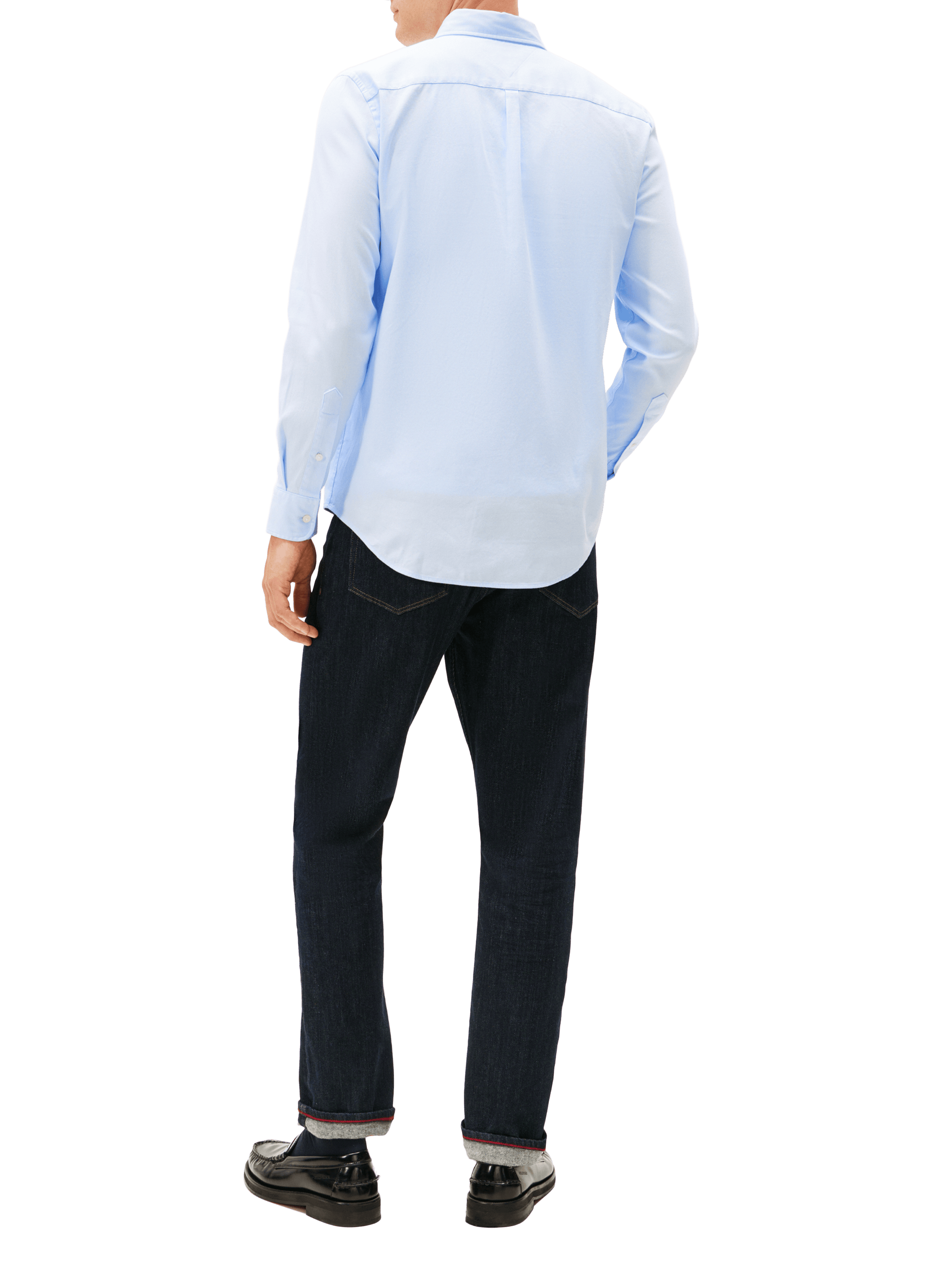 Shirt with American collar in blended cotton TOMMY HILFIGER Blue