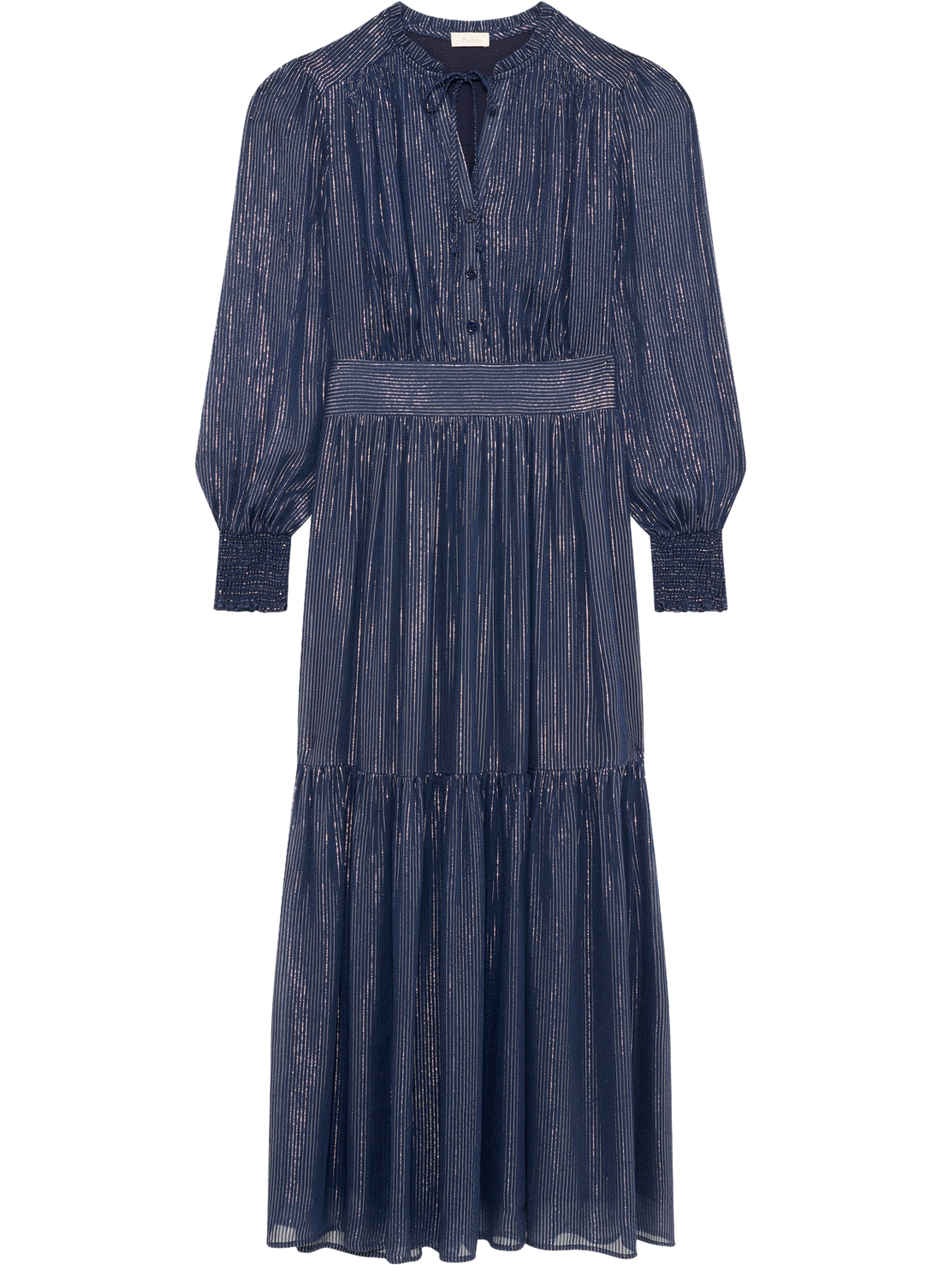 Robe longue à rayures en lurex - lollia PABLO Bleu