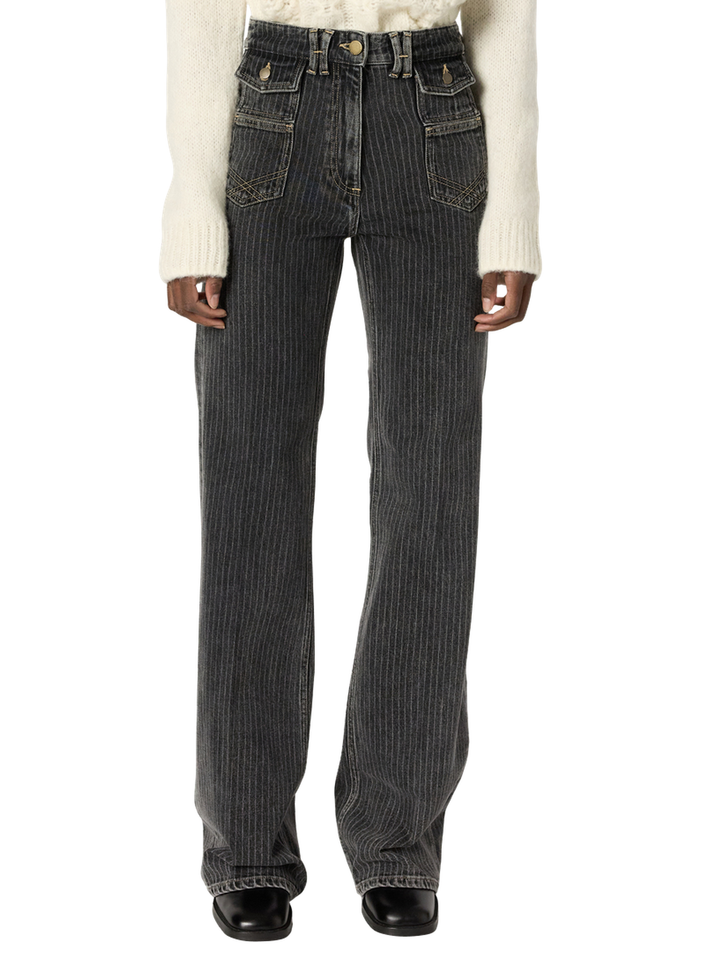 Jean flare à rayures - anna GERARD DAREL Gris