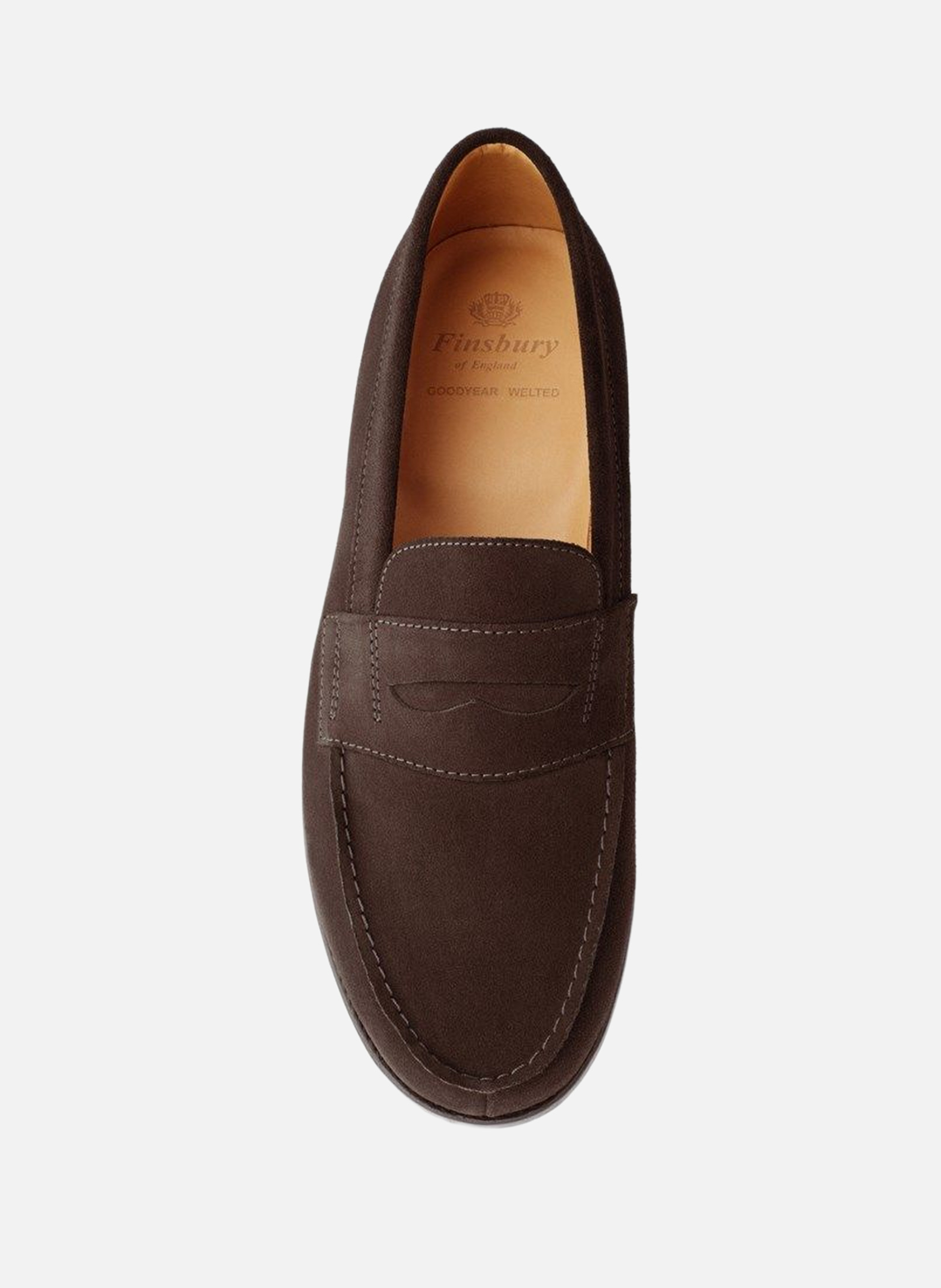 Mocassins daim college 1986 FINSBURY Marron