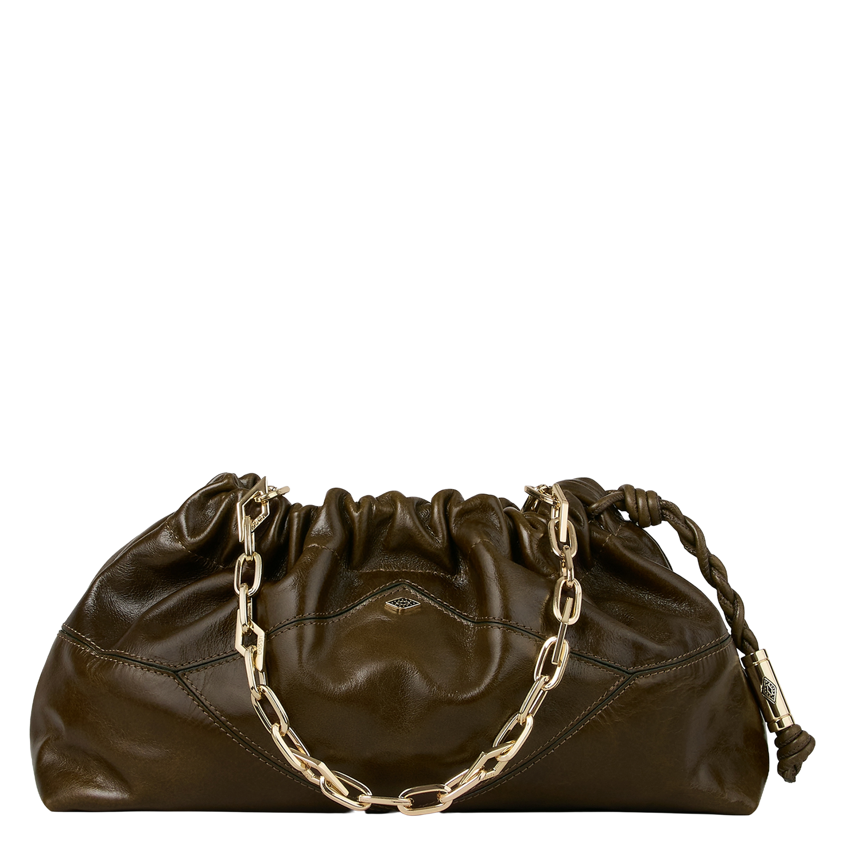 Sac à bandoulière en cuir june BA&SH Kaki