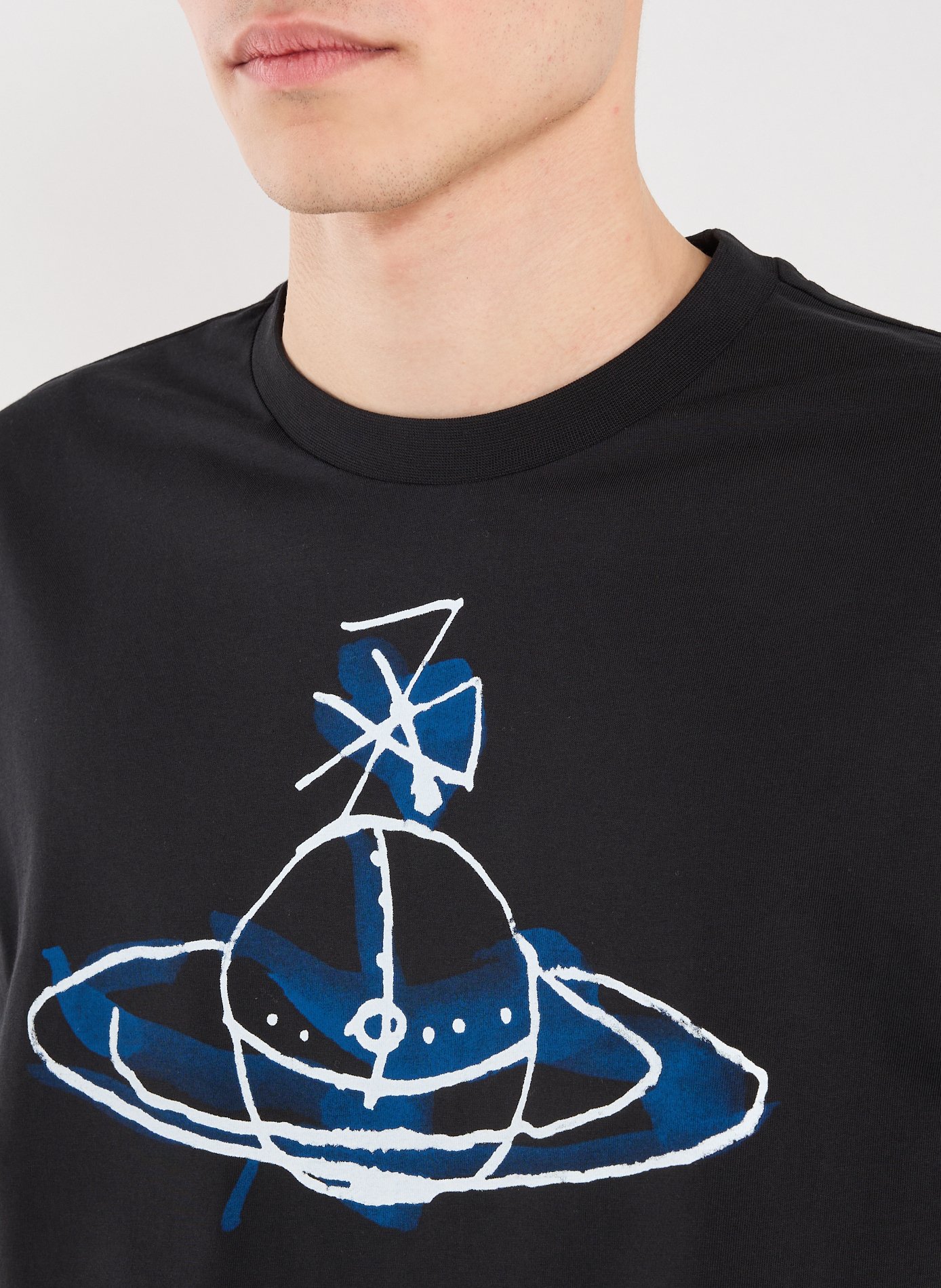 Straight fit short-sleeve cotton T-shirt VIVIENNE WESTWOOD Black