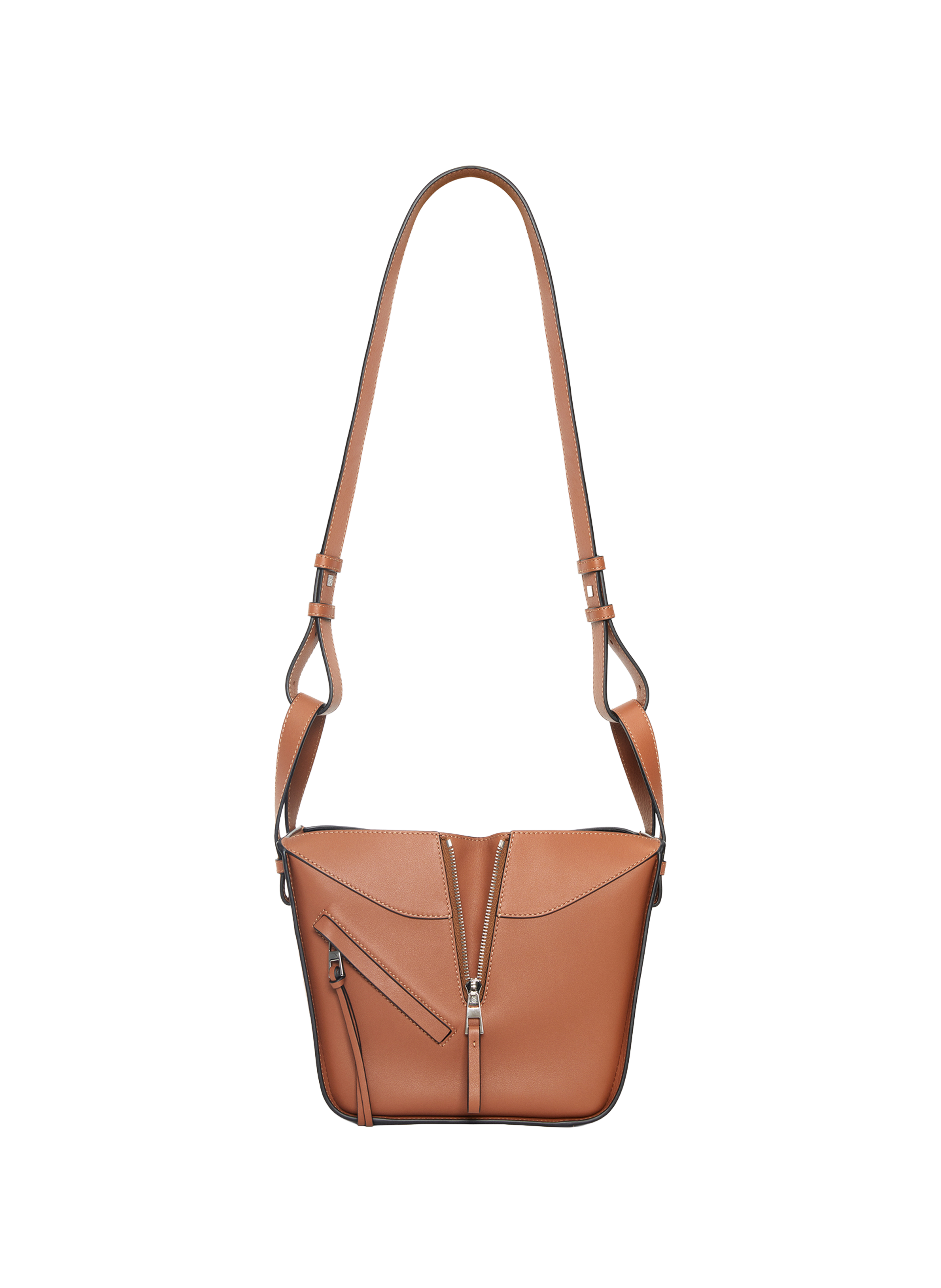 Sac Hammock Compact en cuir de veau classique LOEWE Marron