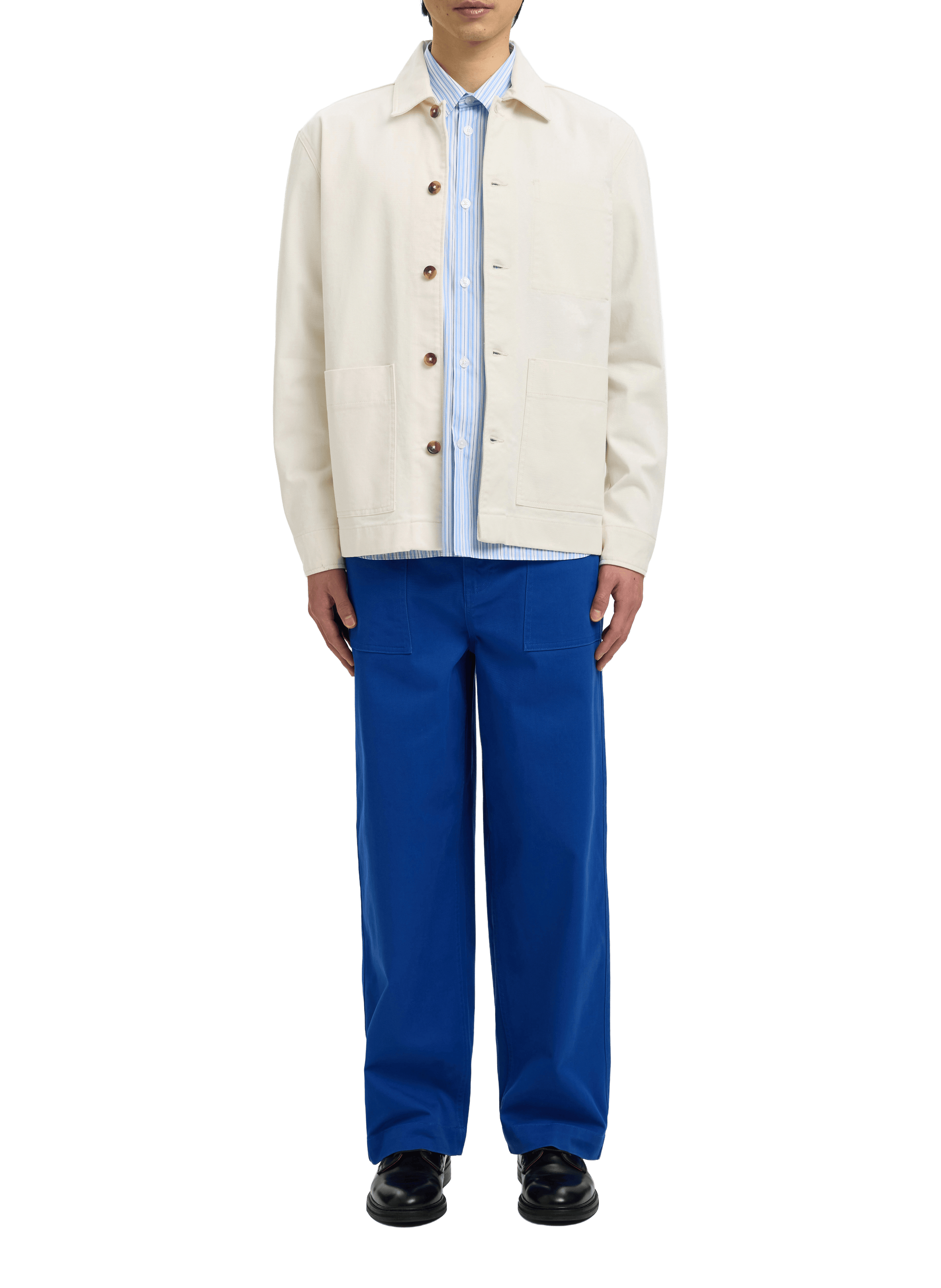 Cotton-blend overshirt SELECTED Beige