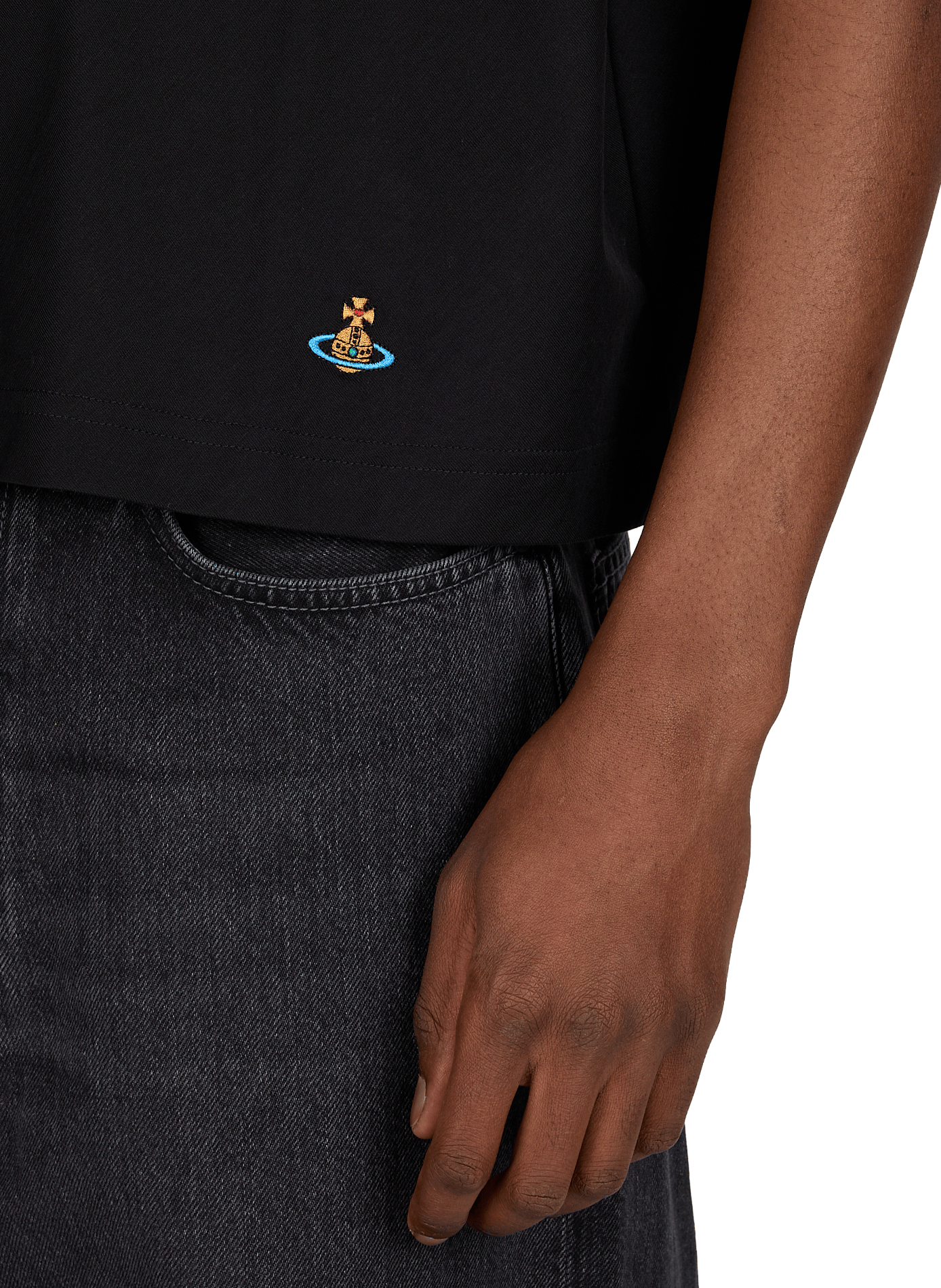 Large round neck cotton T-shirt VIVIENNE WESTWOOD Black