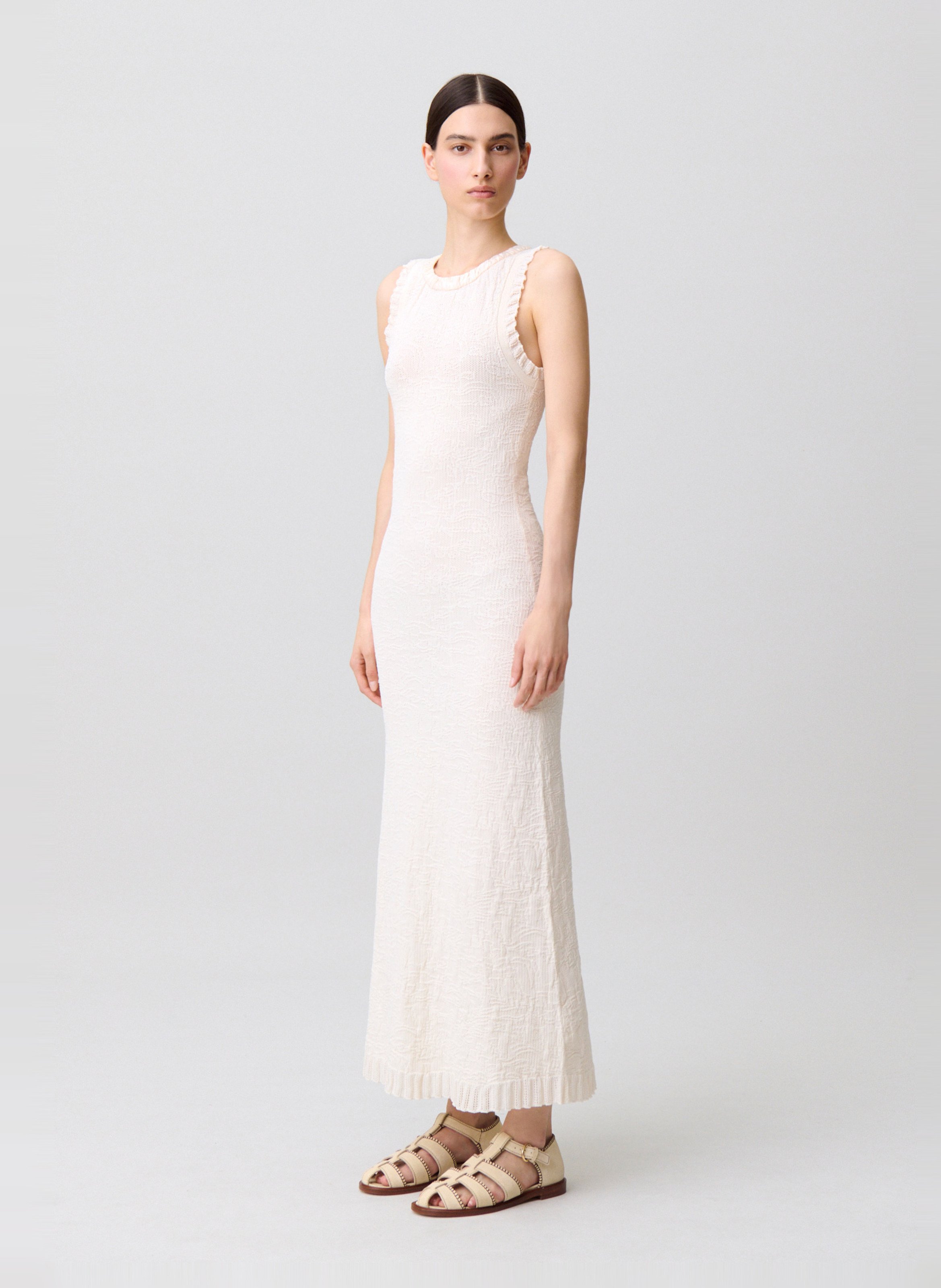 Robe midi col rond CLAUDIE PIERLOT Beige