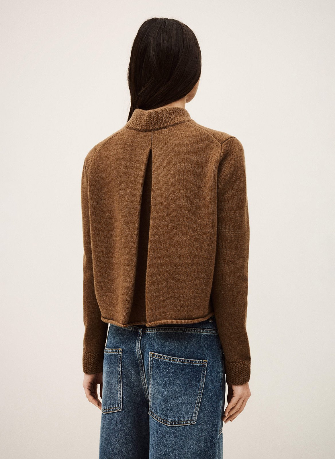 Gilet droit col montant en laine melodia BA&SH Marron