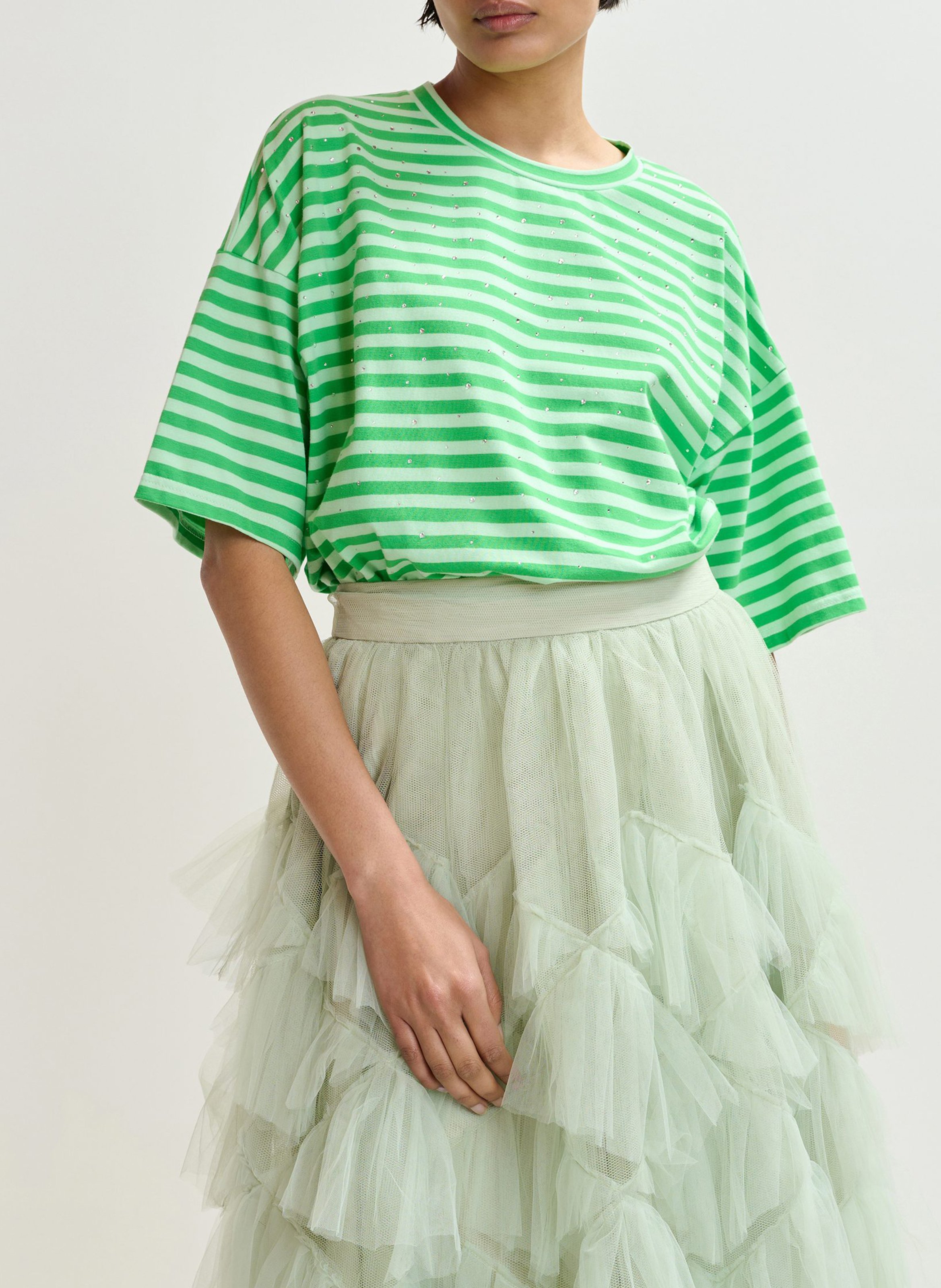 Tee-shirt oversize rayé à strass Joste ESSENTIEL ANTWERP Bleu