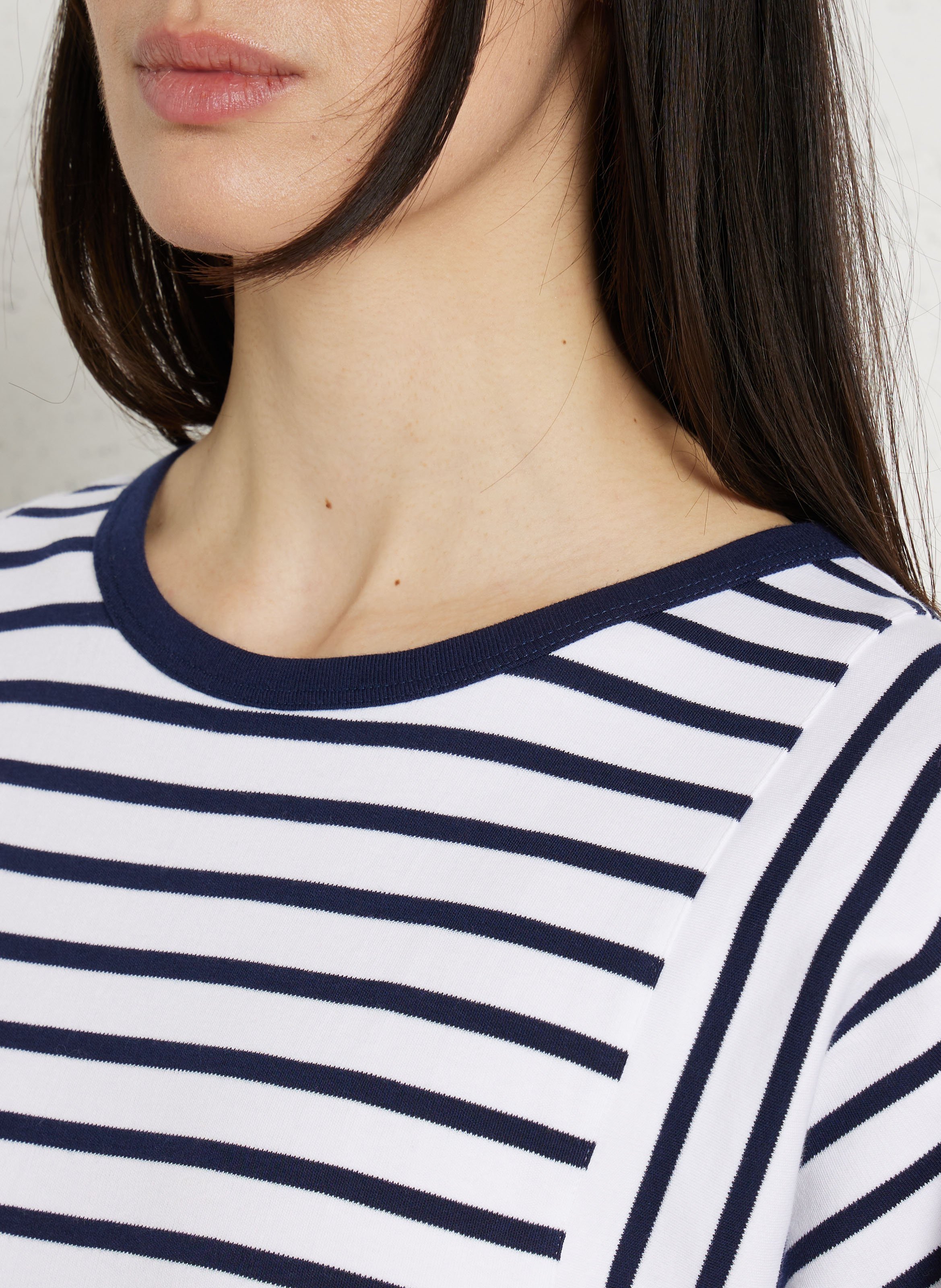 Robe courte col rond en coton rayé heritage ARMOR-LUX Blanc