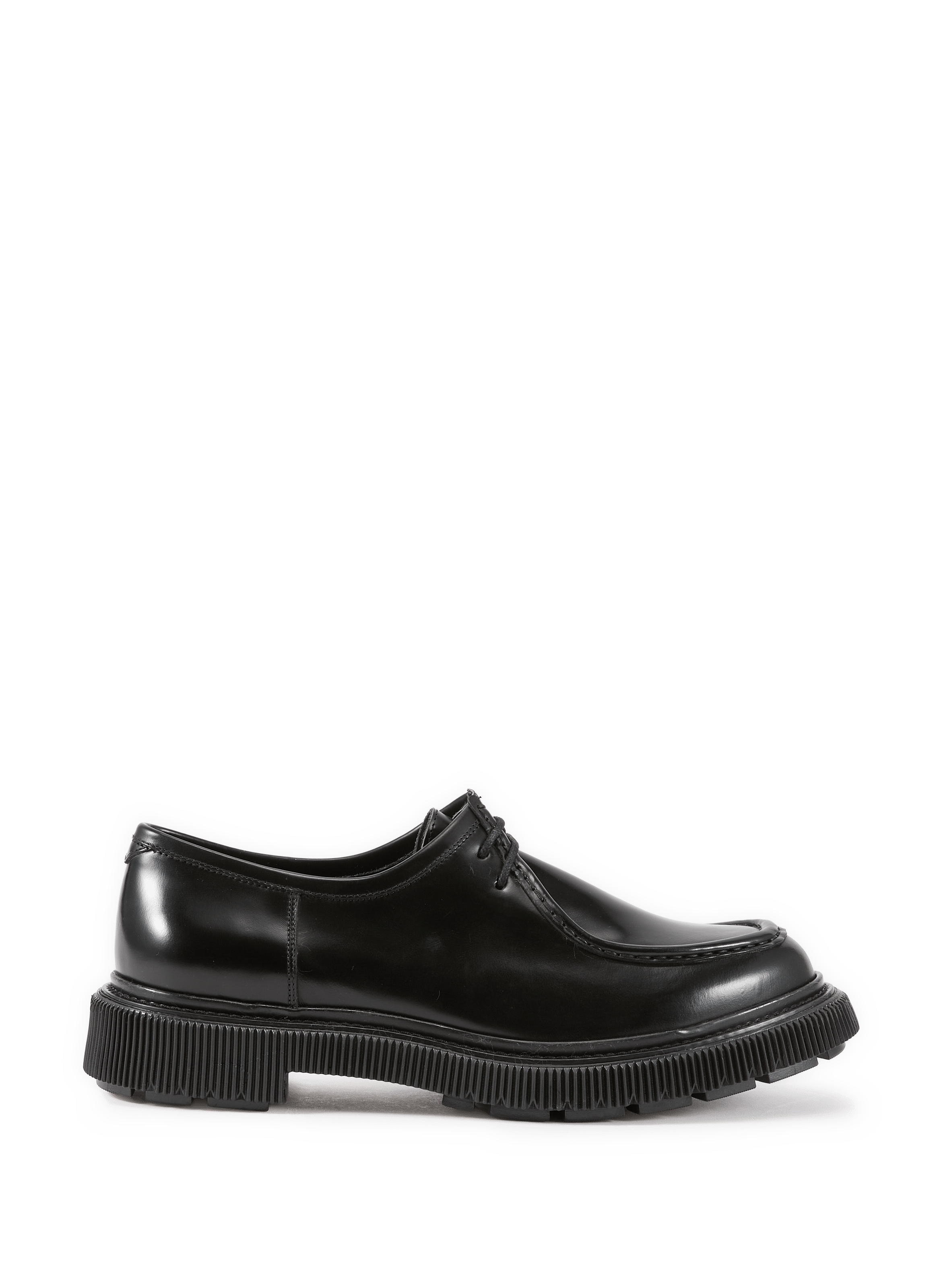 Calfskin leather lace-up loafers ADIEU Black