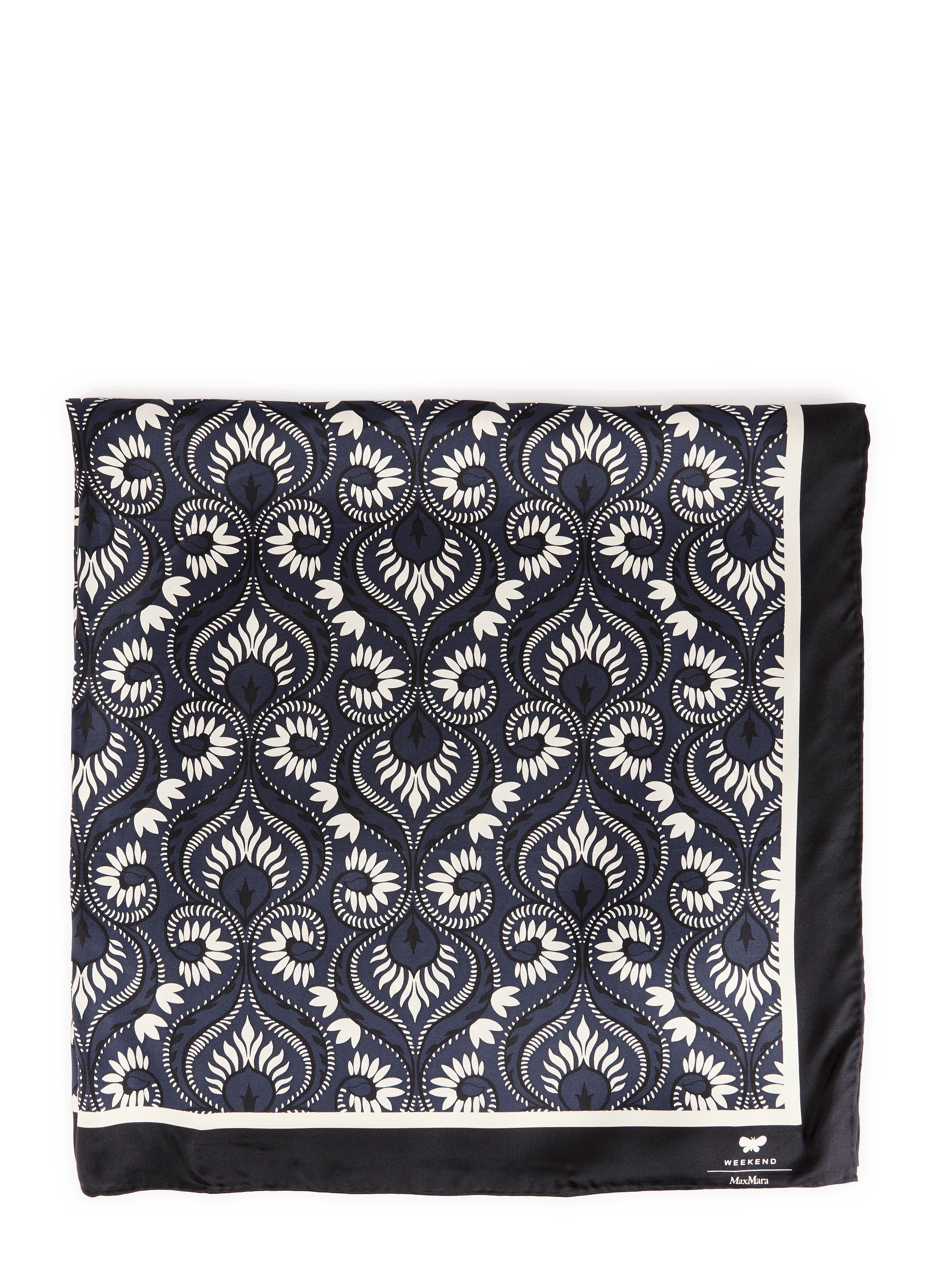Printed silk scarf MAX MARA WEEK END Blue