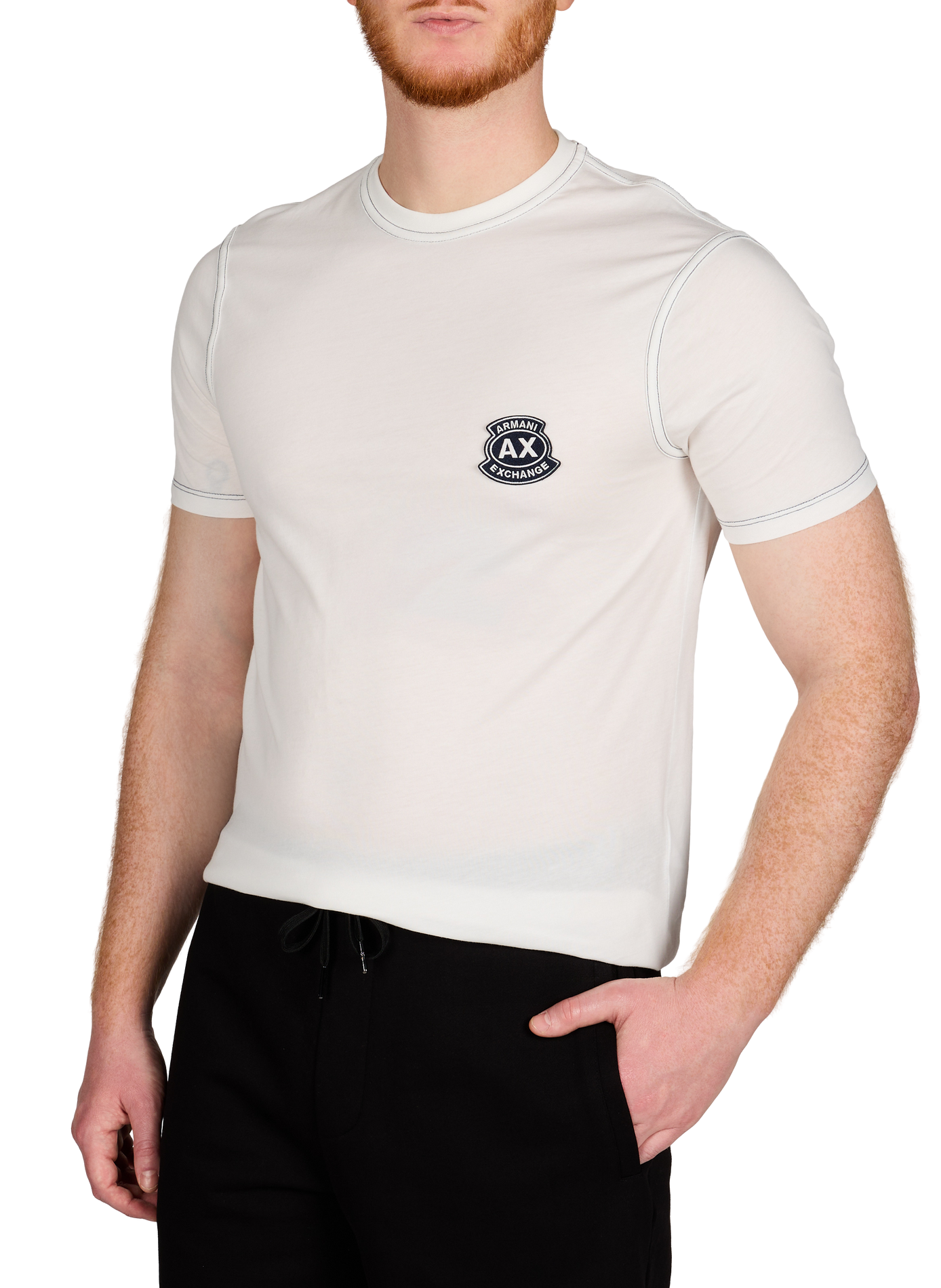 Cotton logo patch T-shirt ARMANI EXCHANGE White