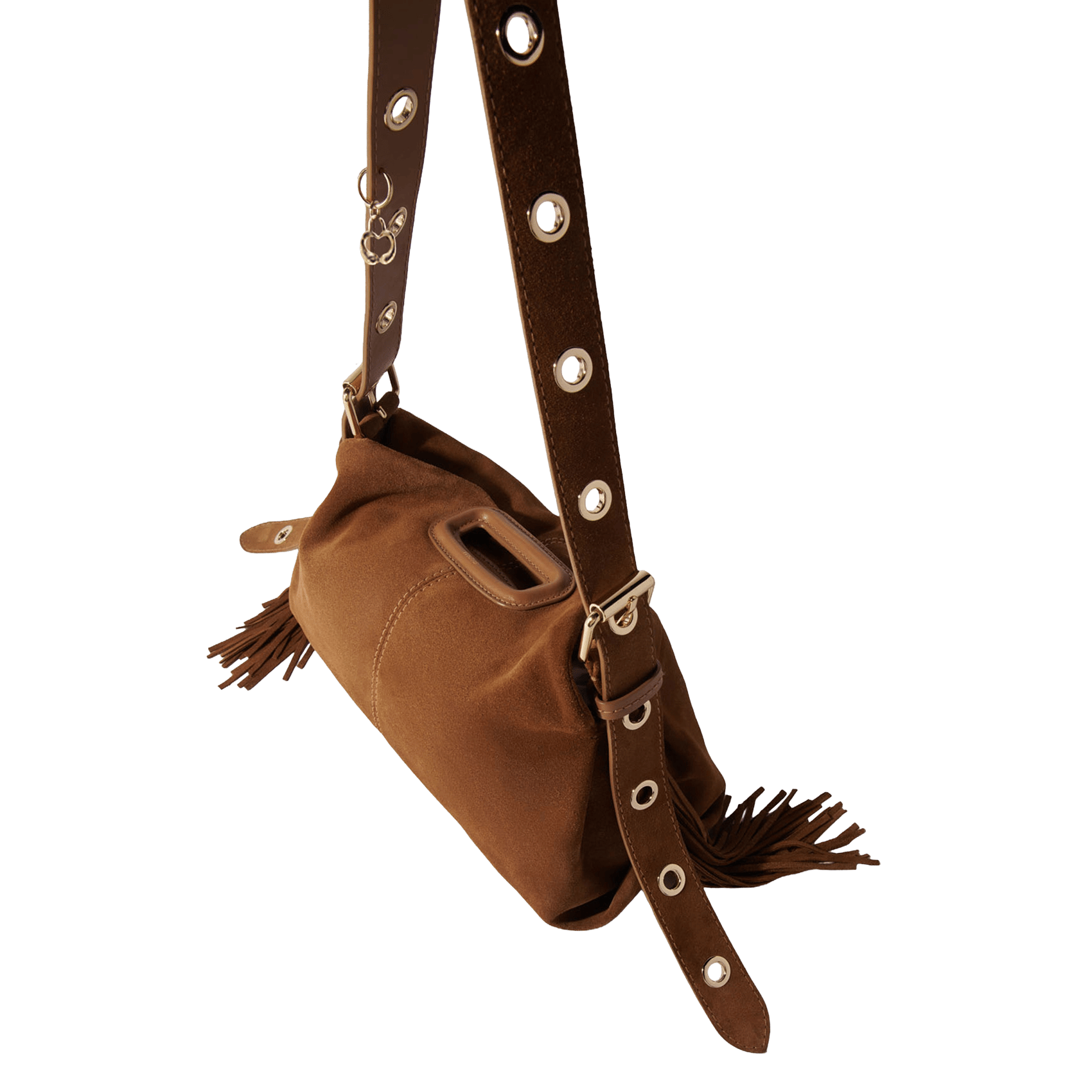 Sac bandoulière en cuir miss m MAJE Beige