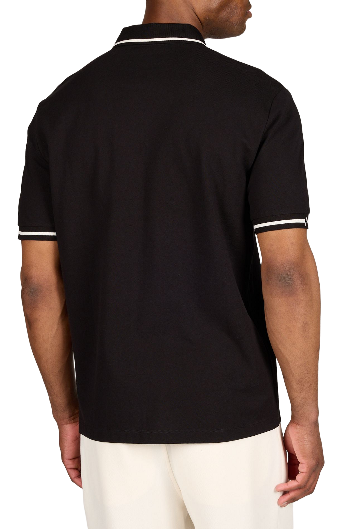 Short sleeve cotton polo shirt ARMANI EXCHANGE Black