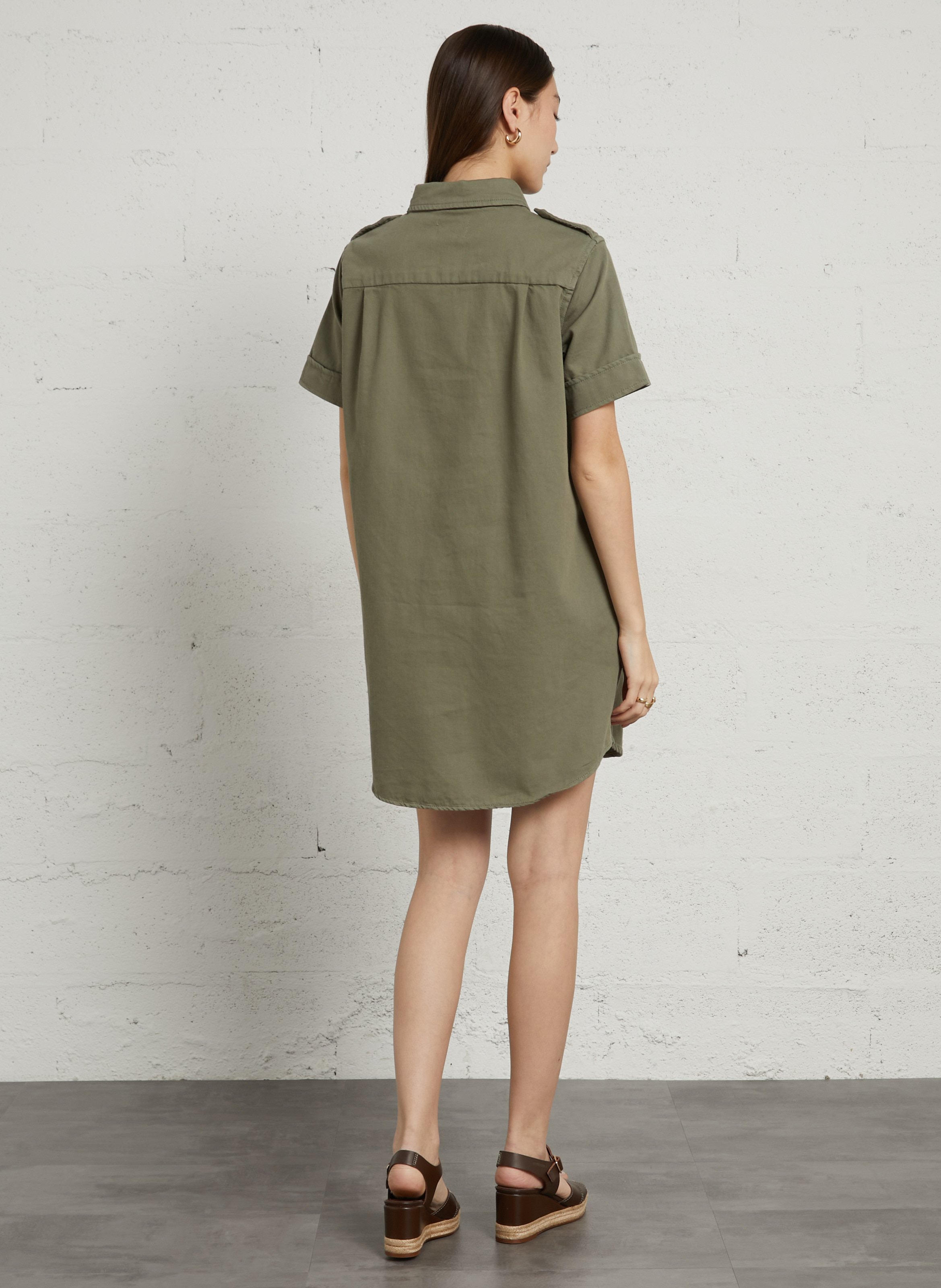 Robe midi col classique betsy MAISON 123 Vert