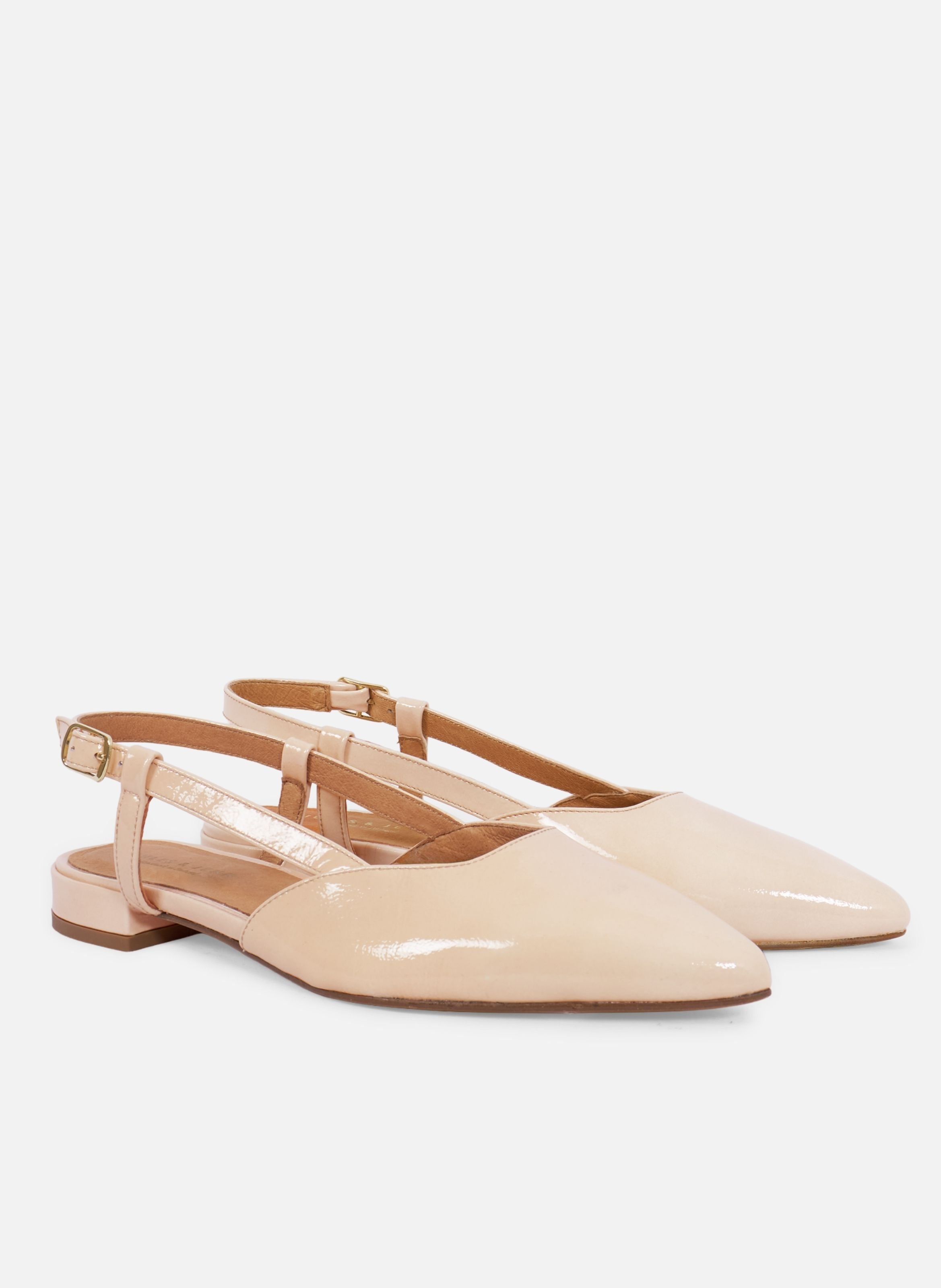 Ballerines slingback elise cuir vernis JULES & JENN Beige