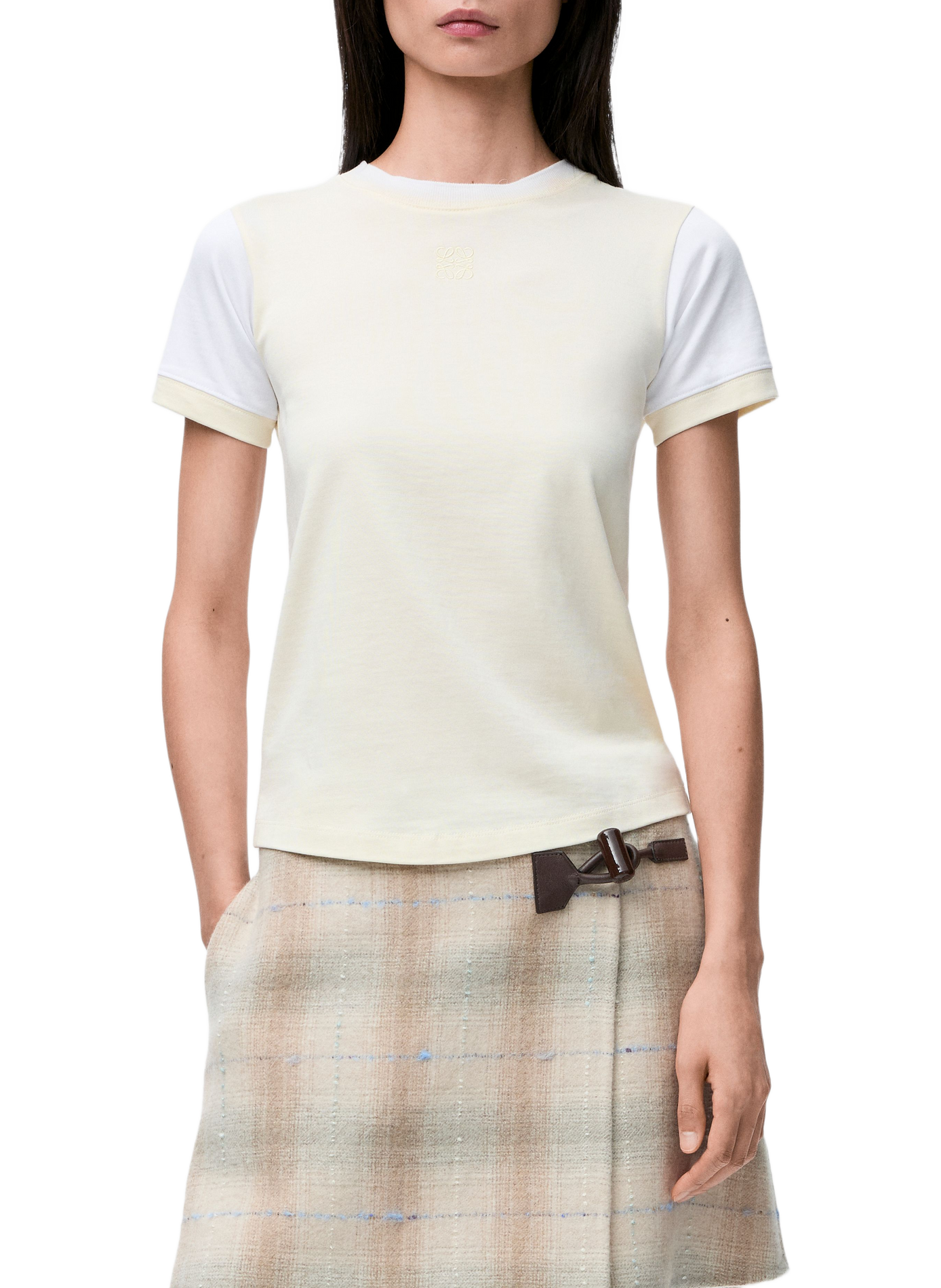 Fitted blended cotton t-shirt LOEWE Beige