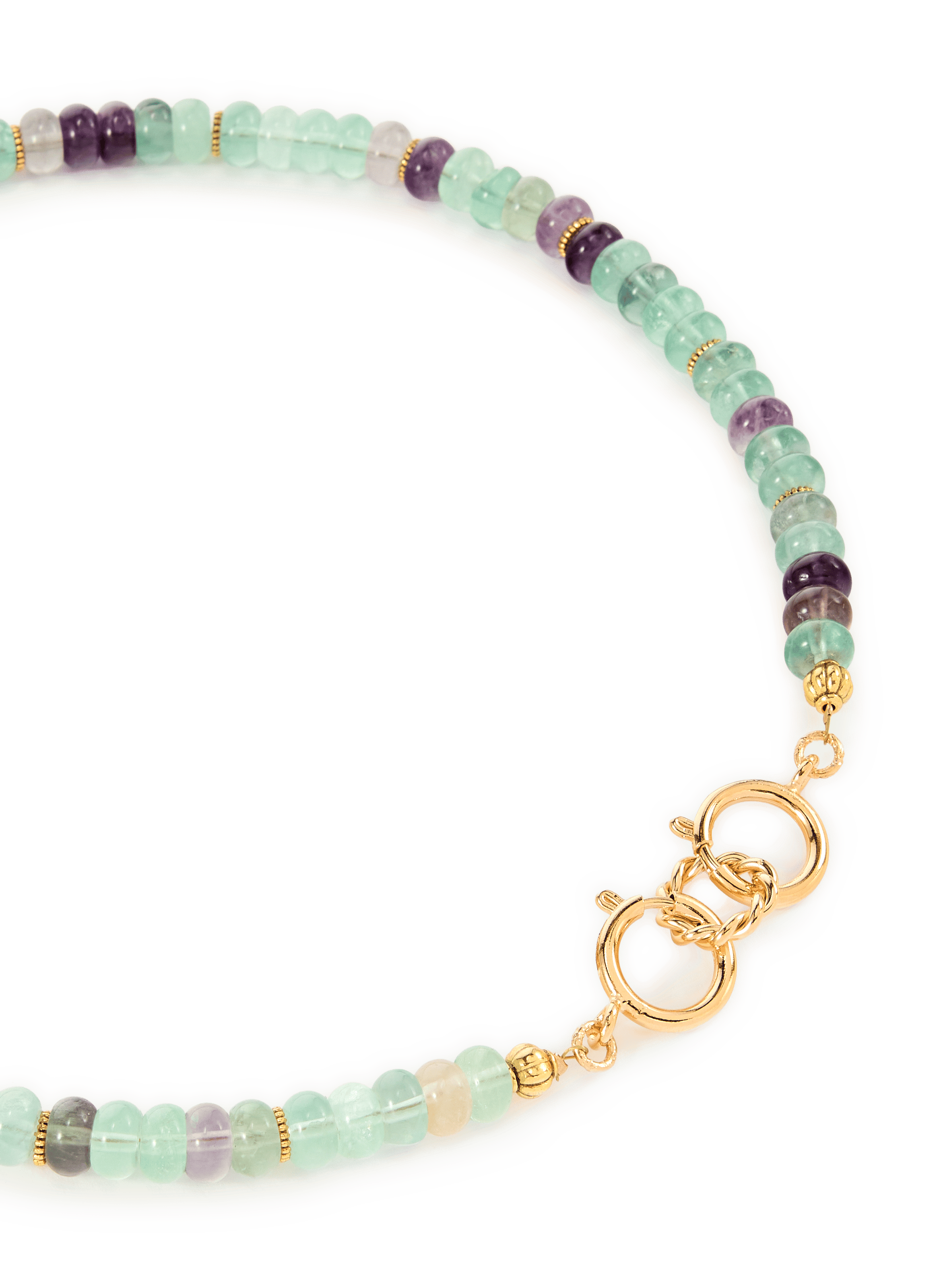 Brass and natural stone necklace SYLVIA TOLEDANO Pink