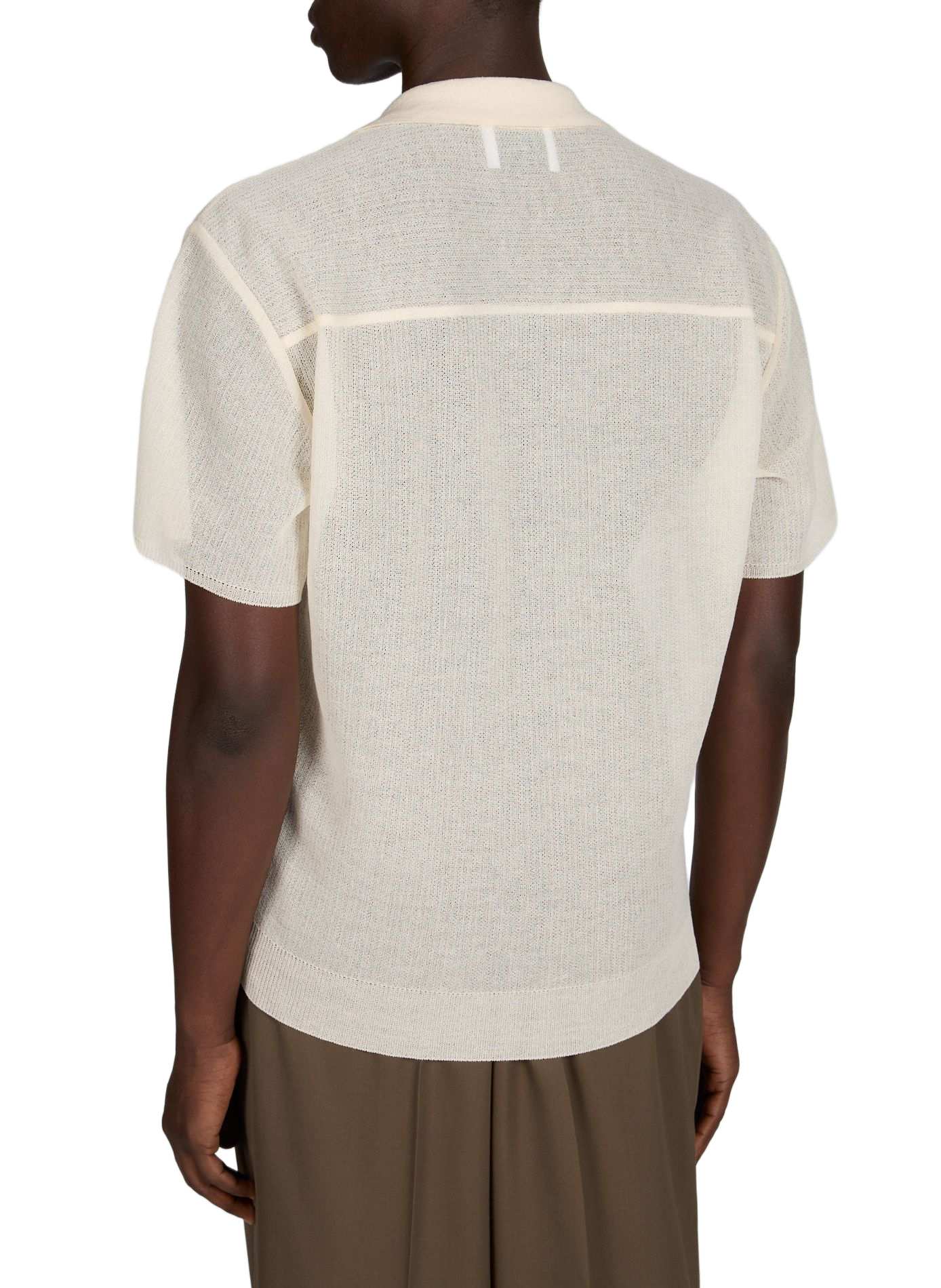 Camiseta holgada de punto transparente SSSTEIN Blanco