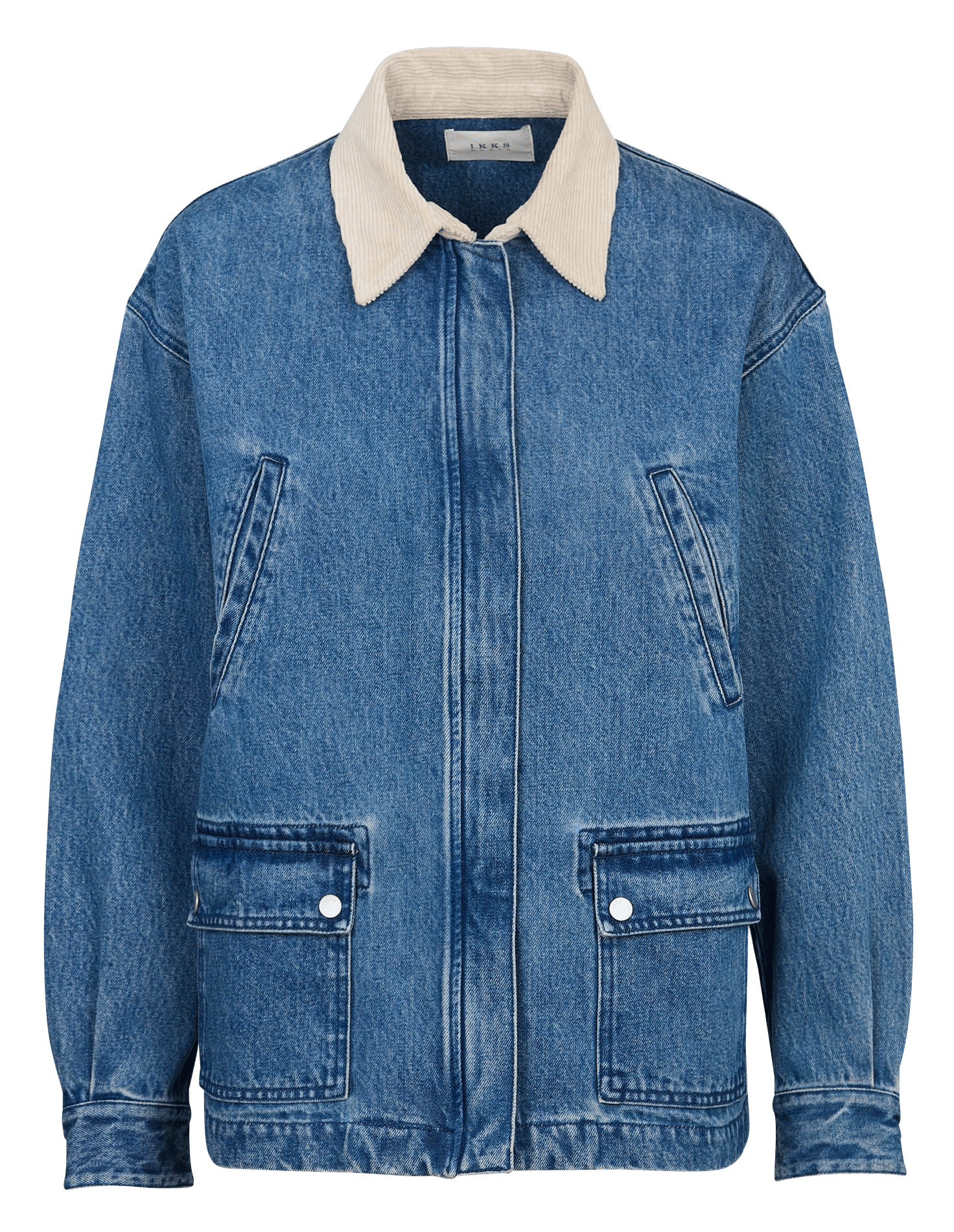 Veste en jean droite en coton IKKS Bleu