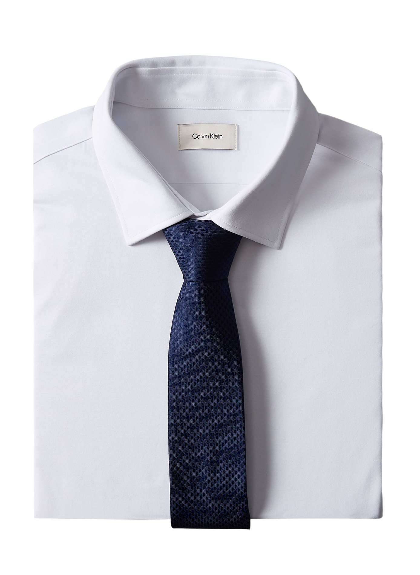 Textured Solid Silk Tie CALVIN KLEIN Blue