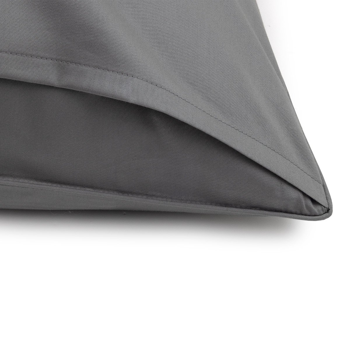 Taie d'oreiller en satin de coton, damier DESFORGES Gris