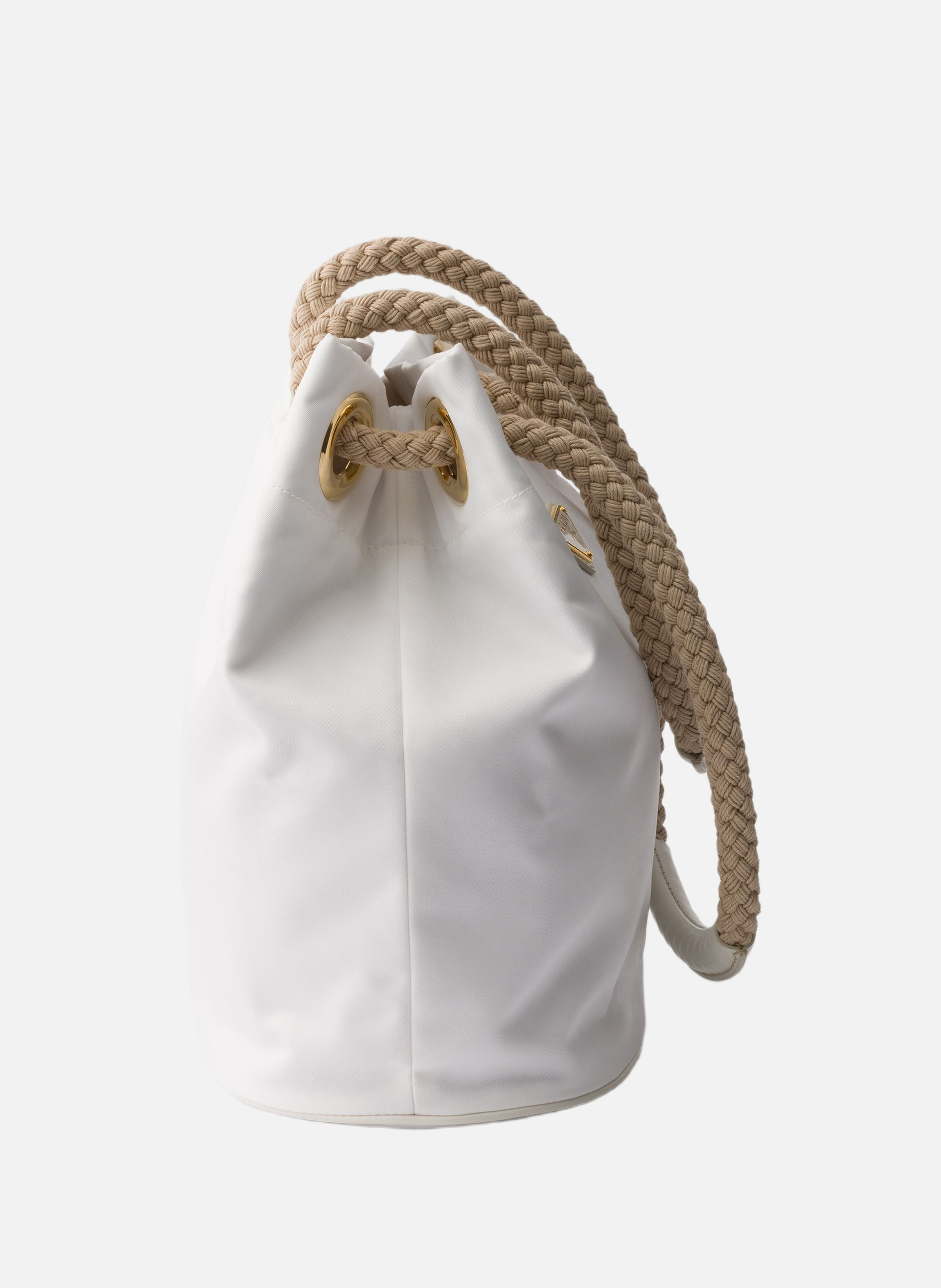 Petit sac seau prada mariner en re-nylon PRADA Blanc