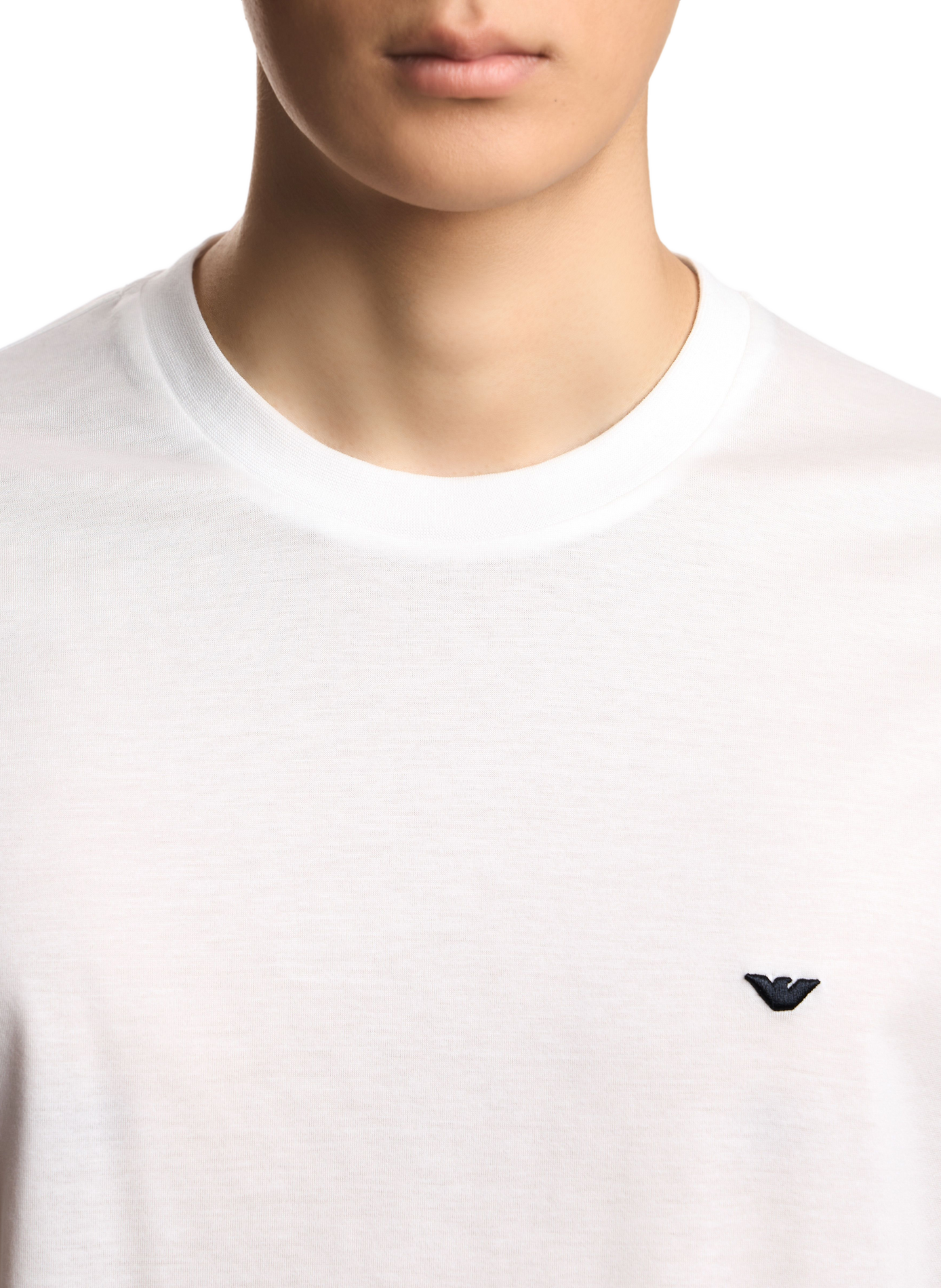 T-shirt col rond à logo EMPORIO ARMANI Blanc