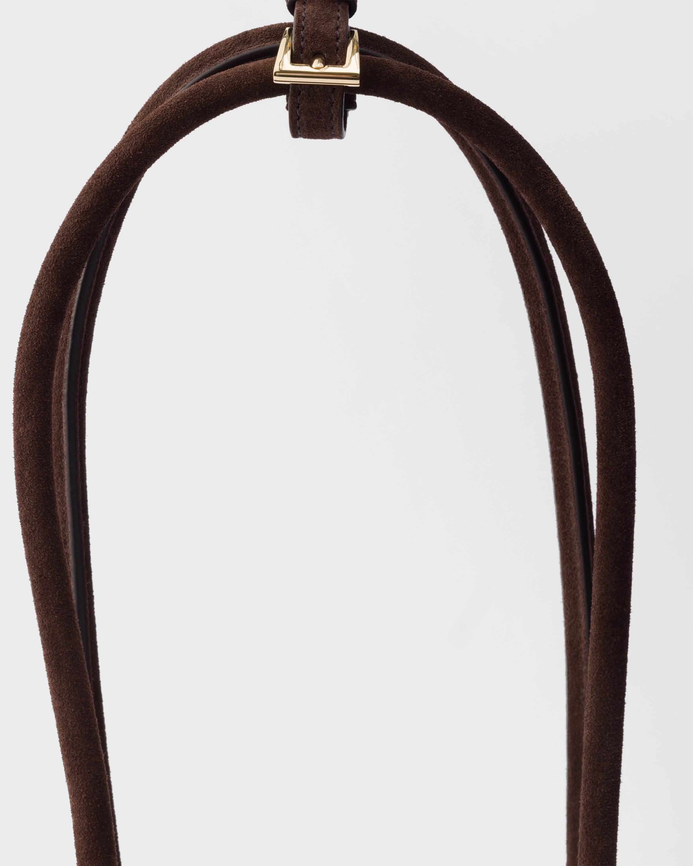 Sac prada bonnie moyen en veau velours PRADA Marron