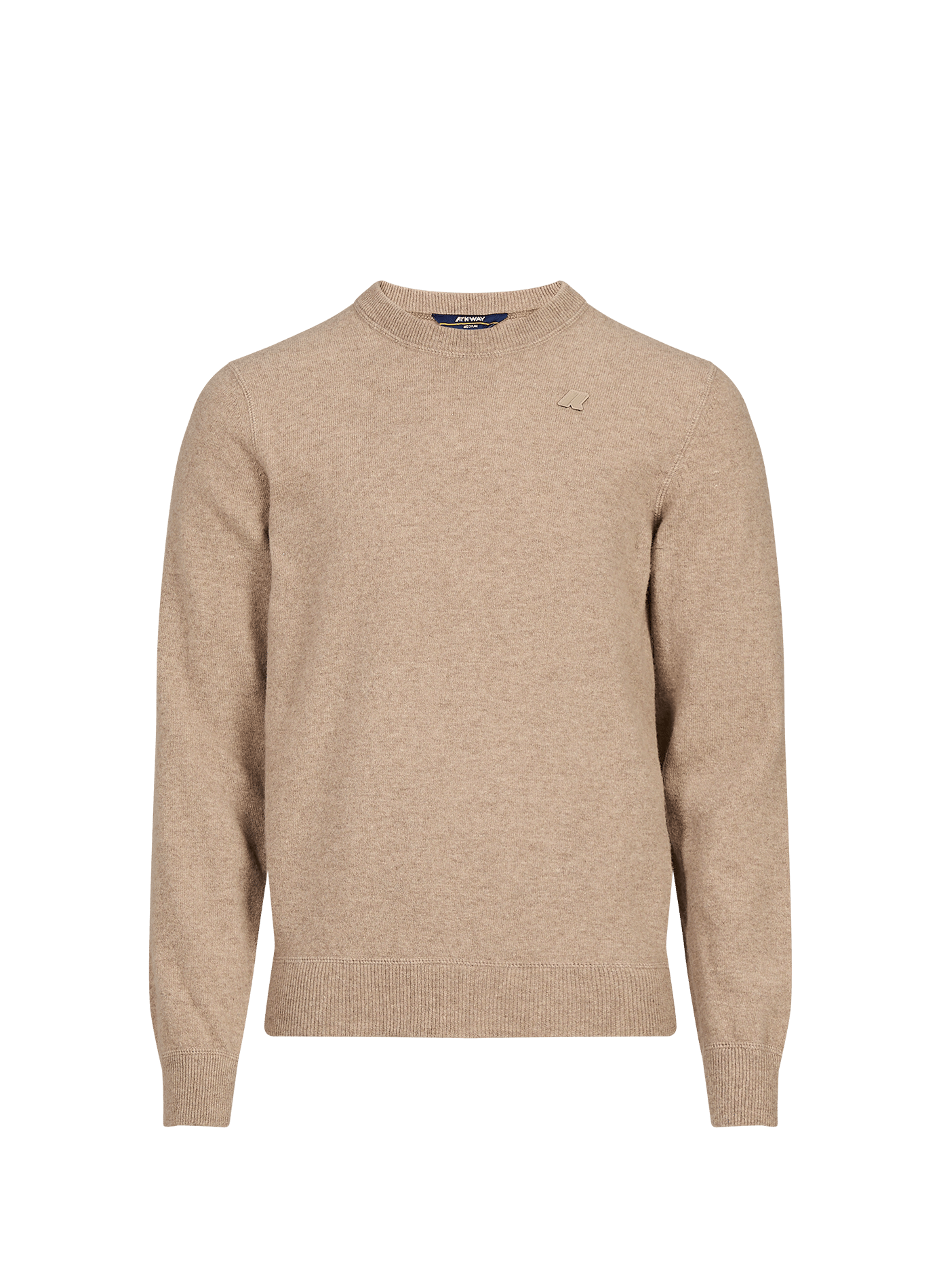 Ronde hals trui van wol K-WAY Beige