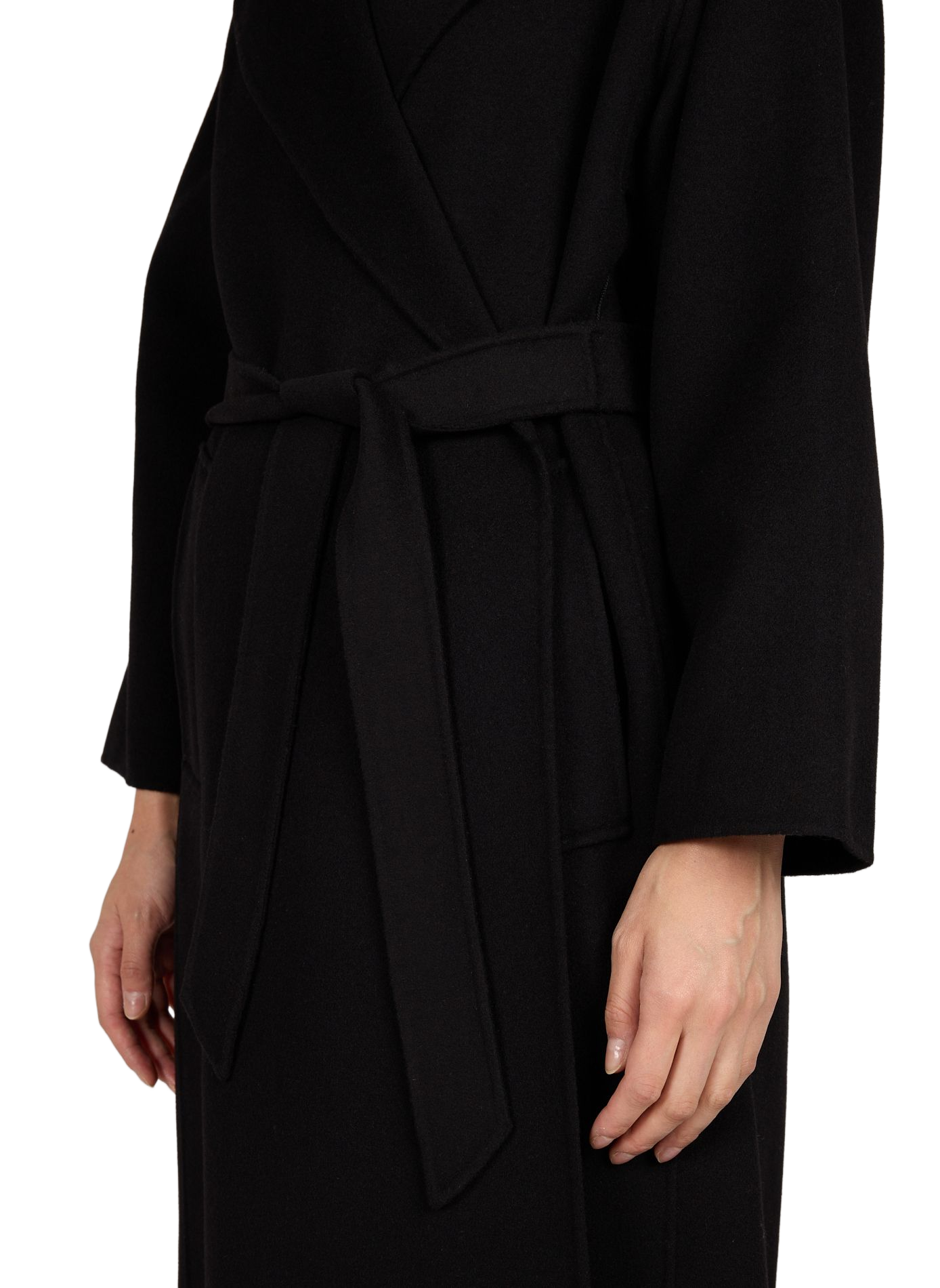 Long belted coat in blended virgin wool MAX MARA WEEK END Black