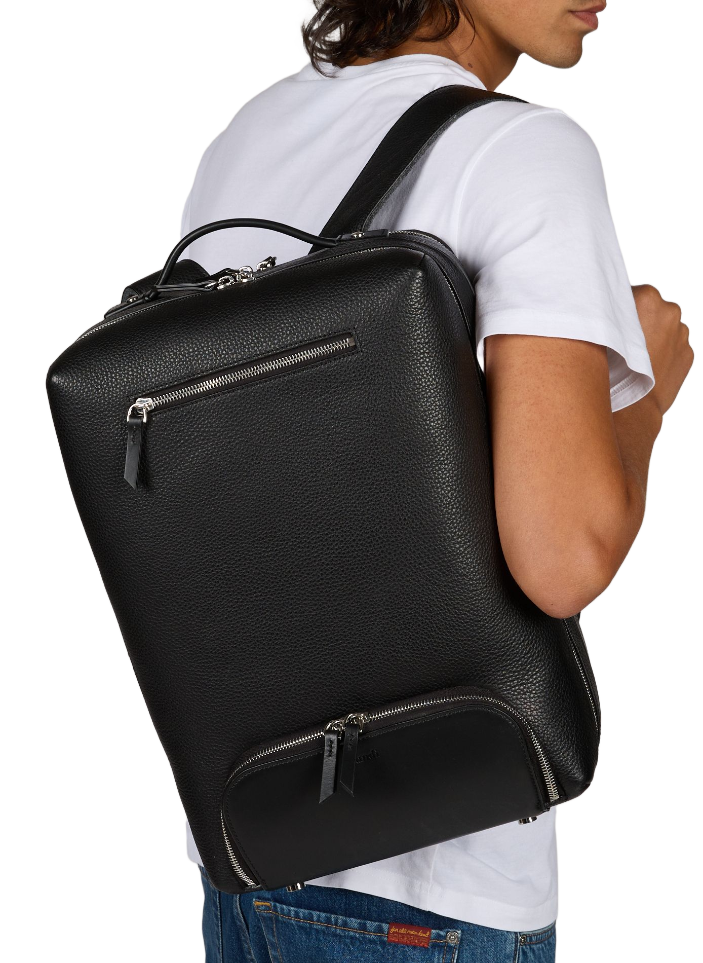 Reise-Rucksack Gaspard aus Leder LUNDI Schwarz