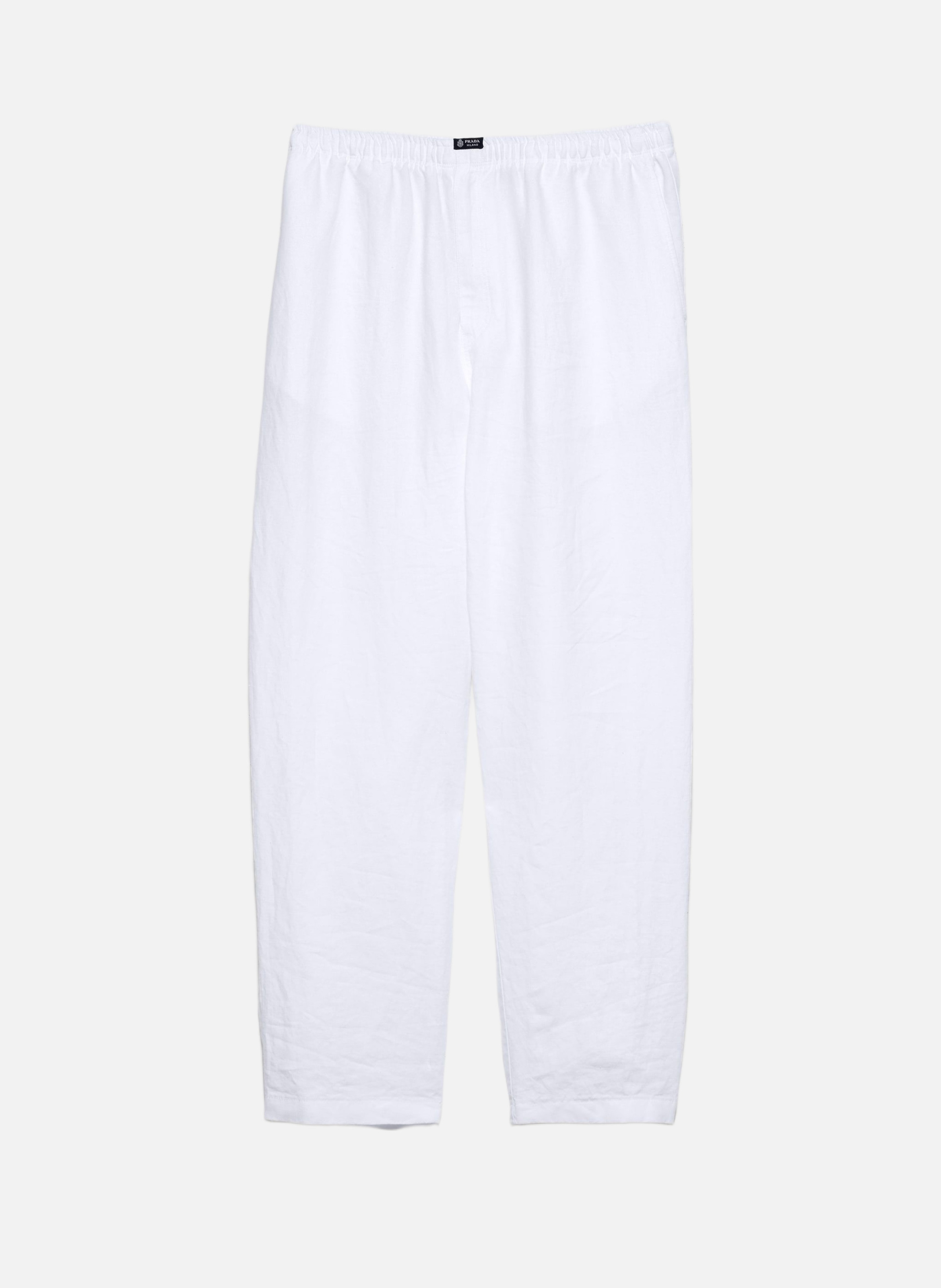 Pantalon en lin PRADA Blanc