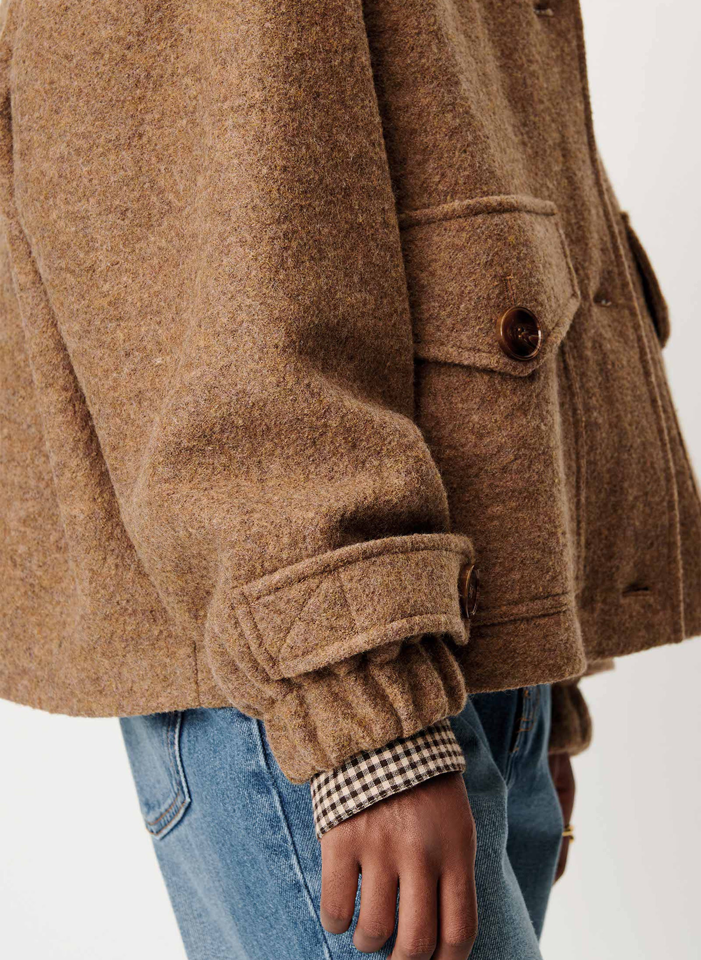 Manteau ample uni en laine hattson SESSUN Beige