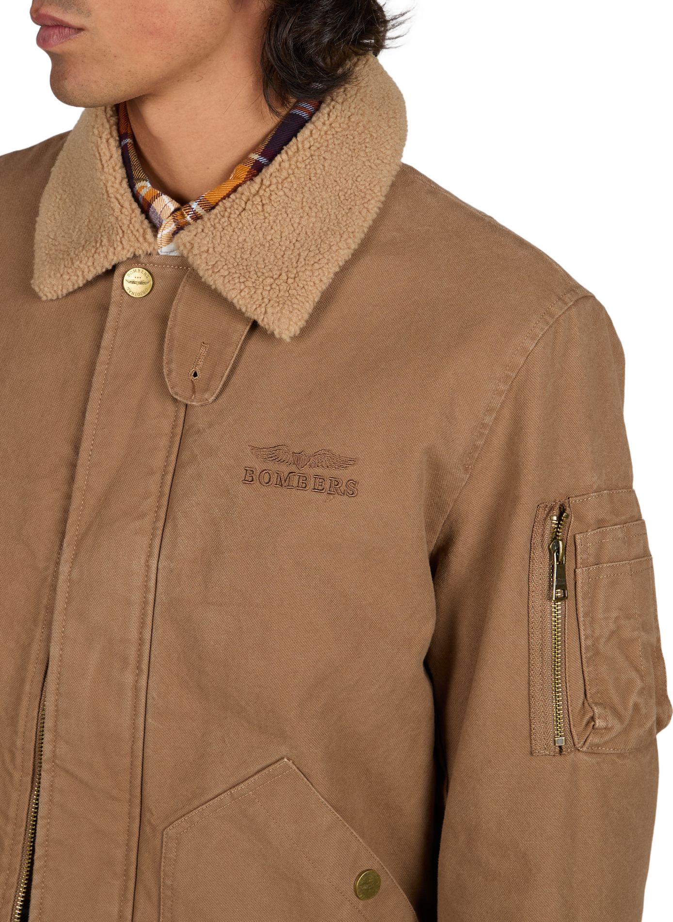 Grayton straight cotton jacket BOMBERS ORIGINAL Brown