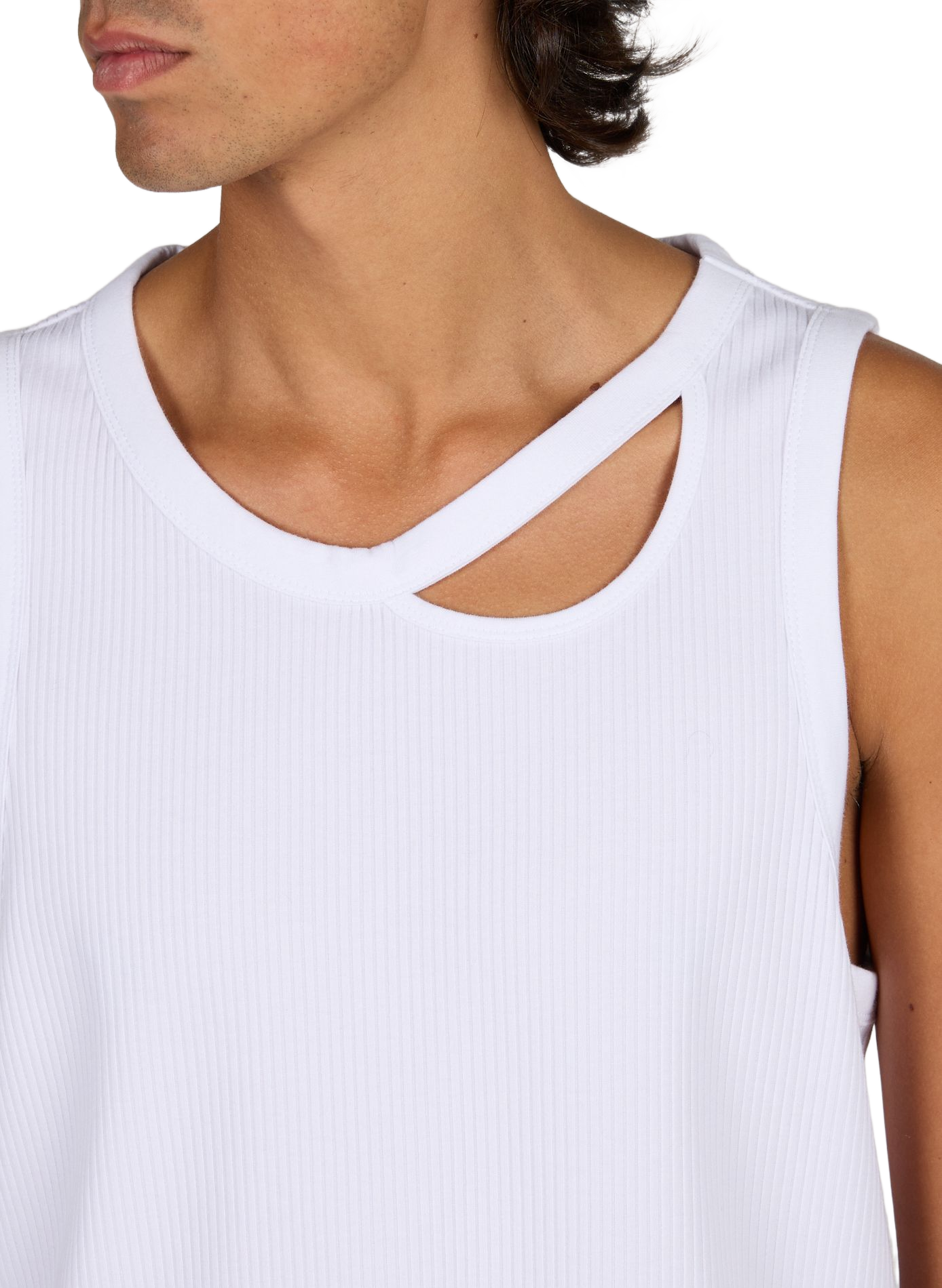 Tank top with asymmetrical opening LOUIS GABRIEL NOUCHI White