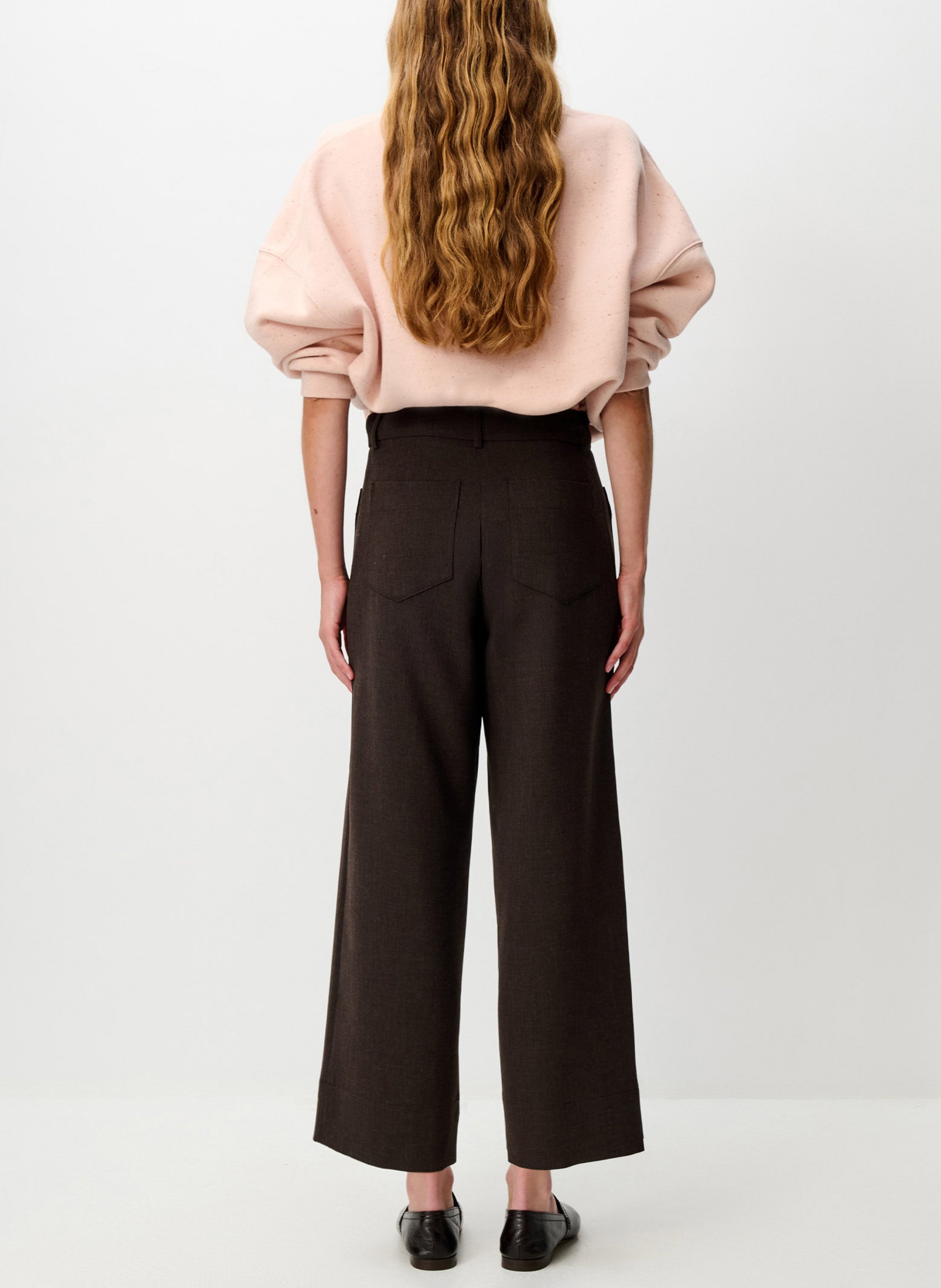 Pantalon droit à jambes raccourcies hudkin SESSUN Marron