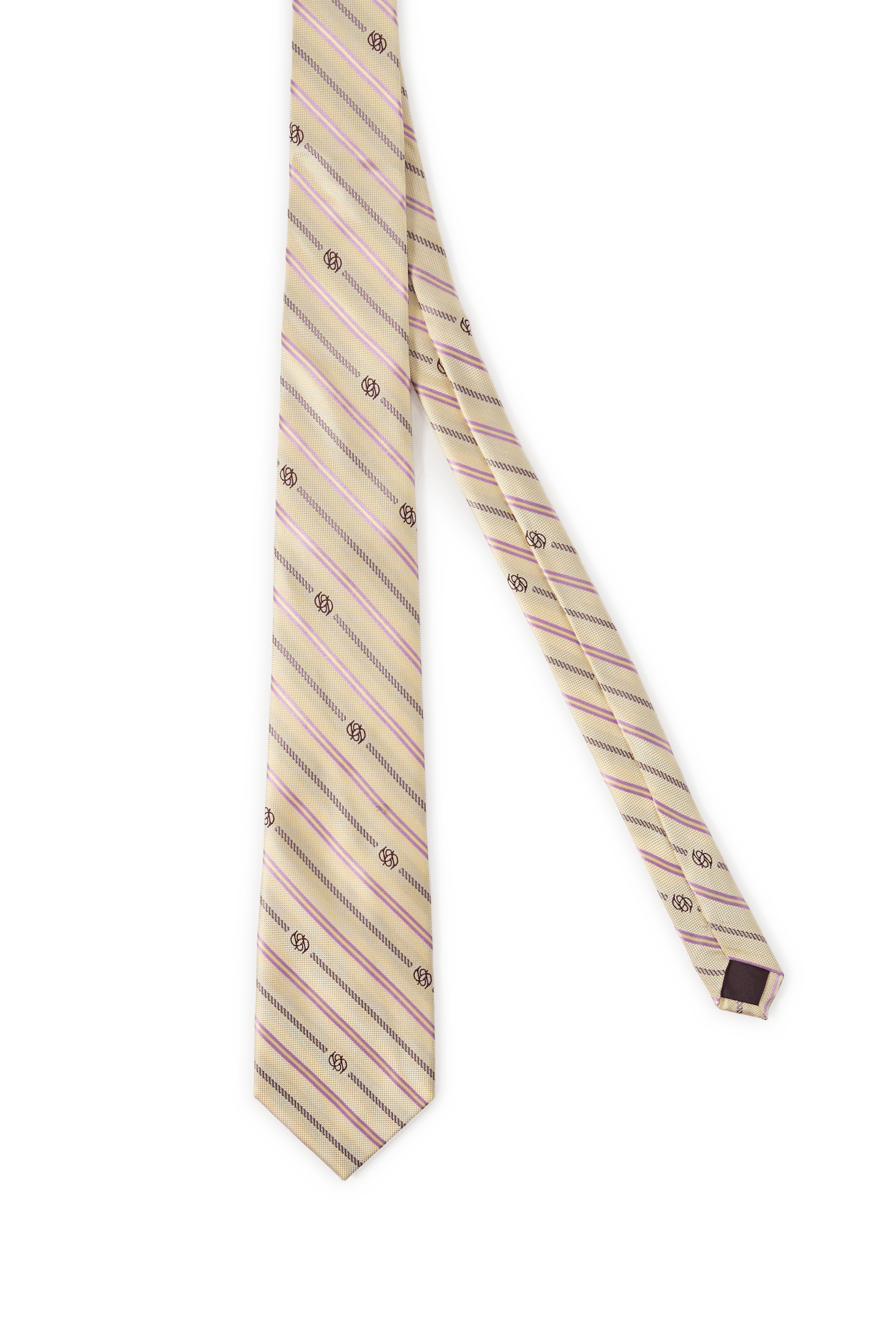 Striped silk tie DROLE DE MONSIEUR Yellow