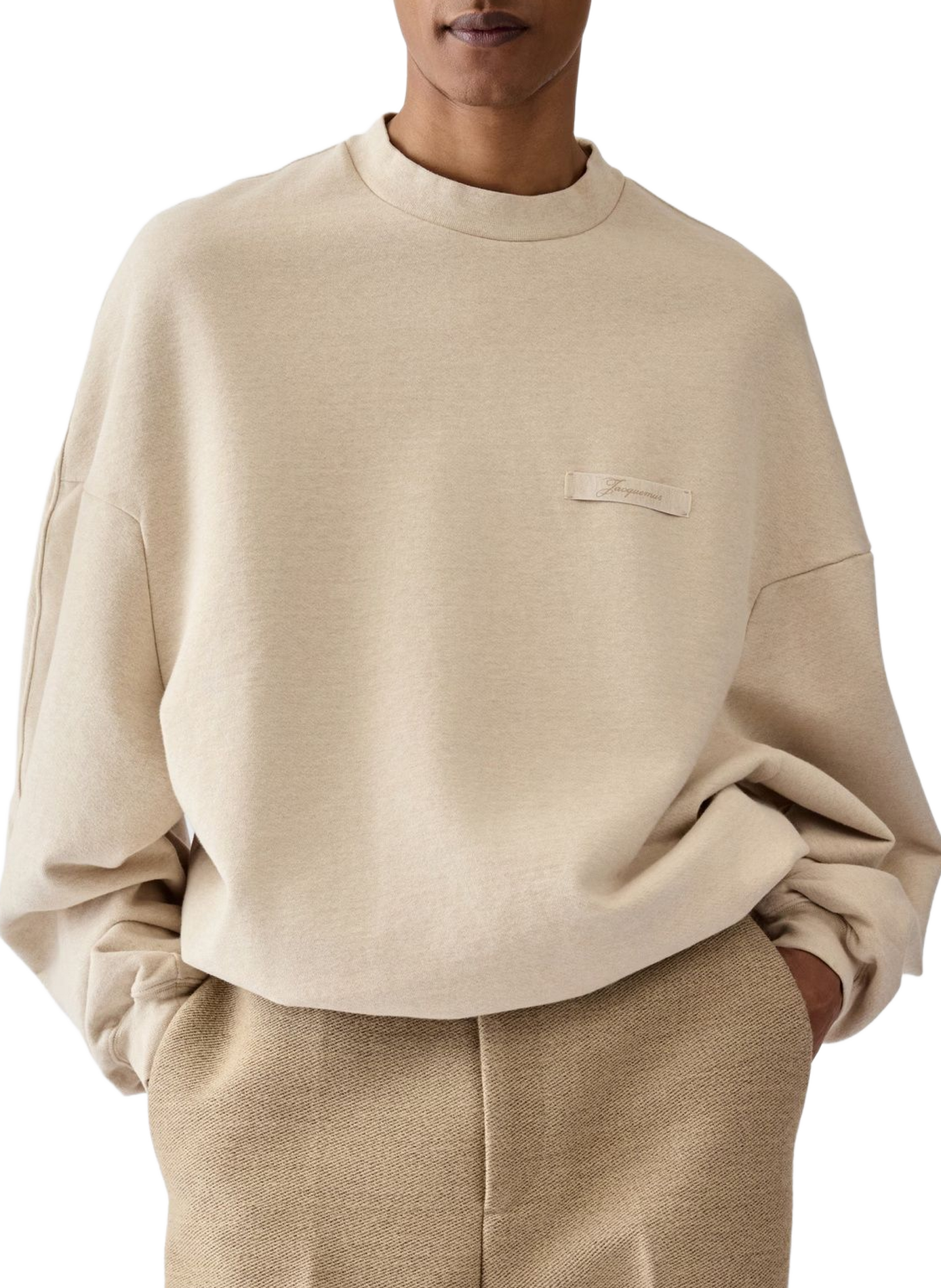 Le sweatshirt Ruban ample en coton JACQUEMUS Beige