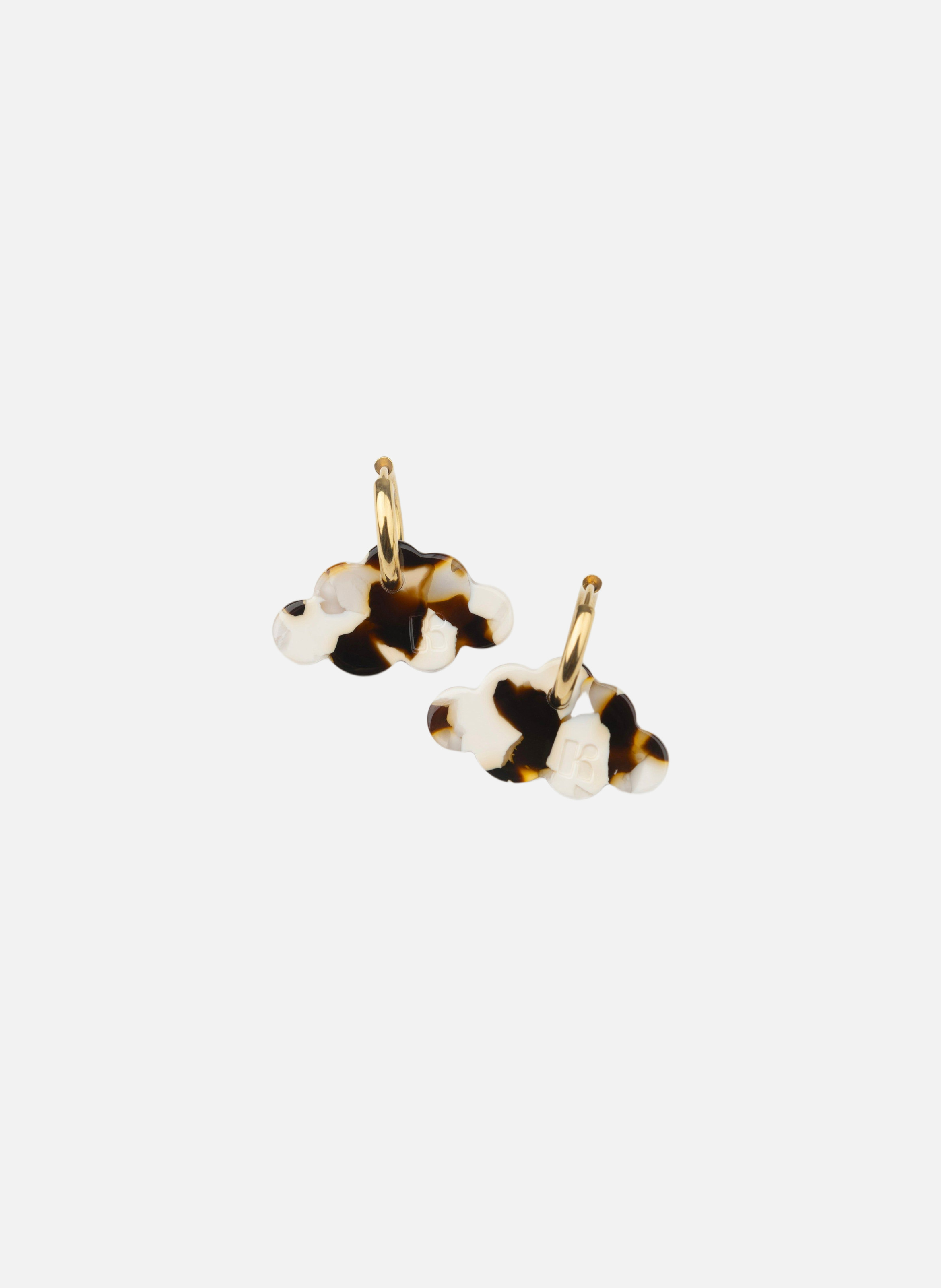 Boucles d'oreilles nuage avec anneaux en acier inoxydable doré  Latte