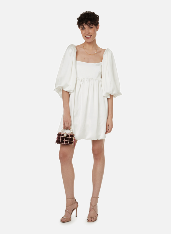 SELMACILEK Mini robe satinée Blanc