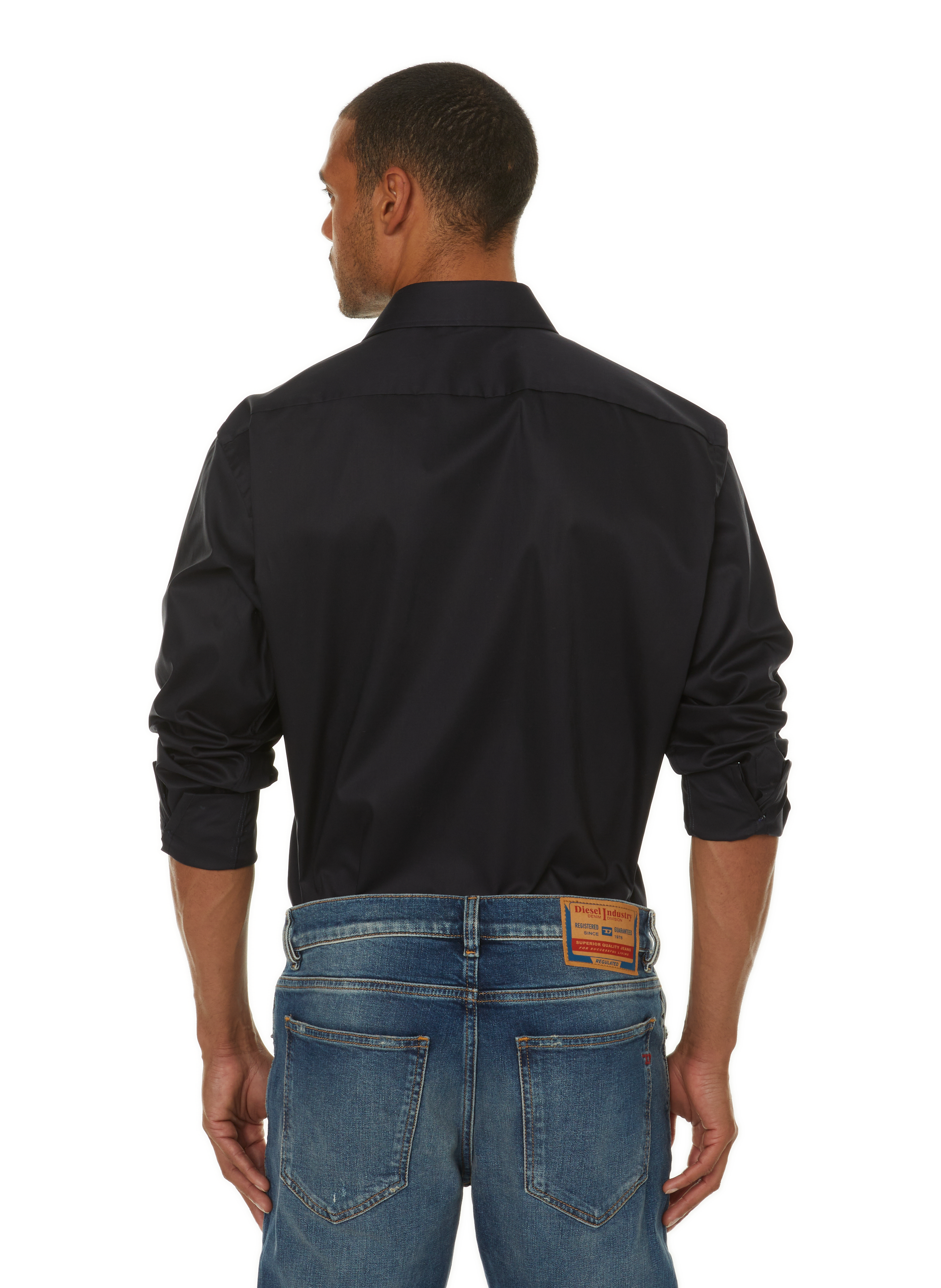 Chemise unie en coton  BOSS Bleu