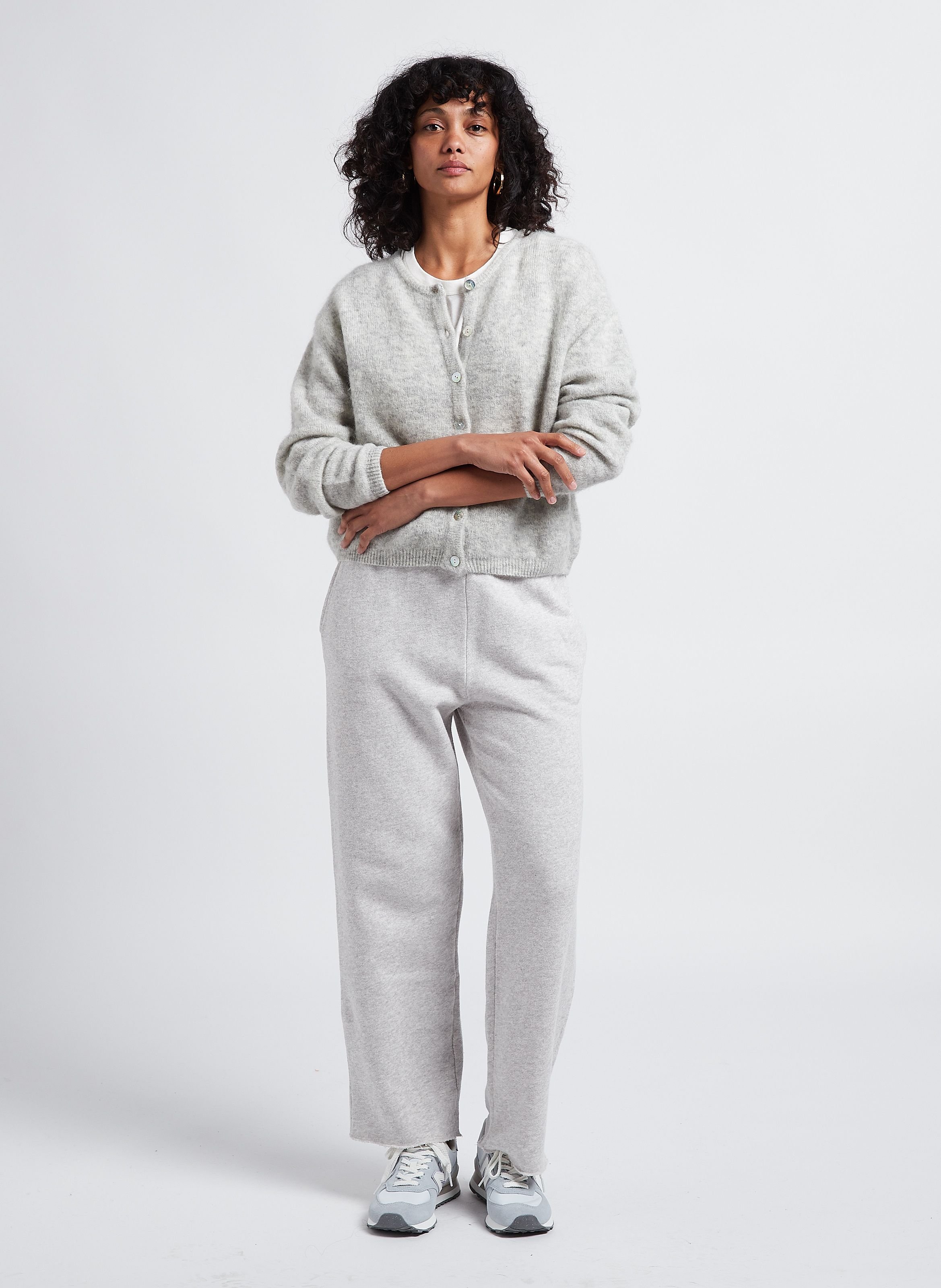 Gilet ample col rond en laine mélangée vitow AMERICAN VINTAGE Gris