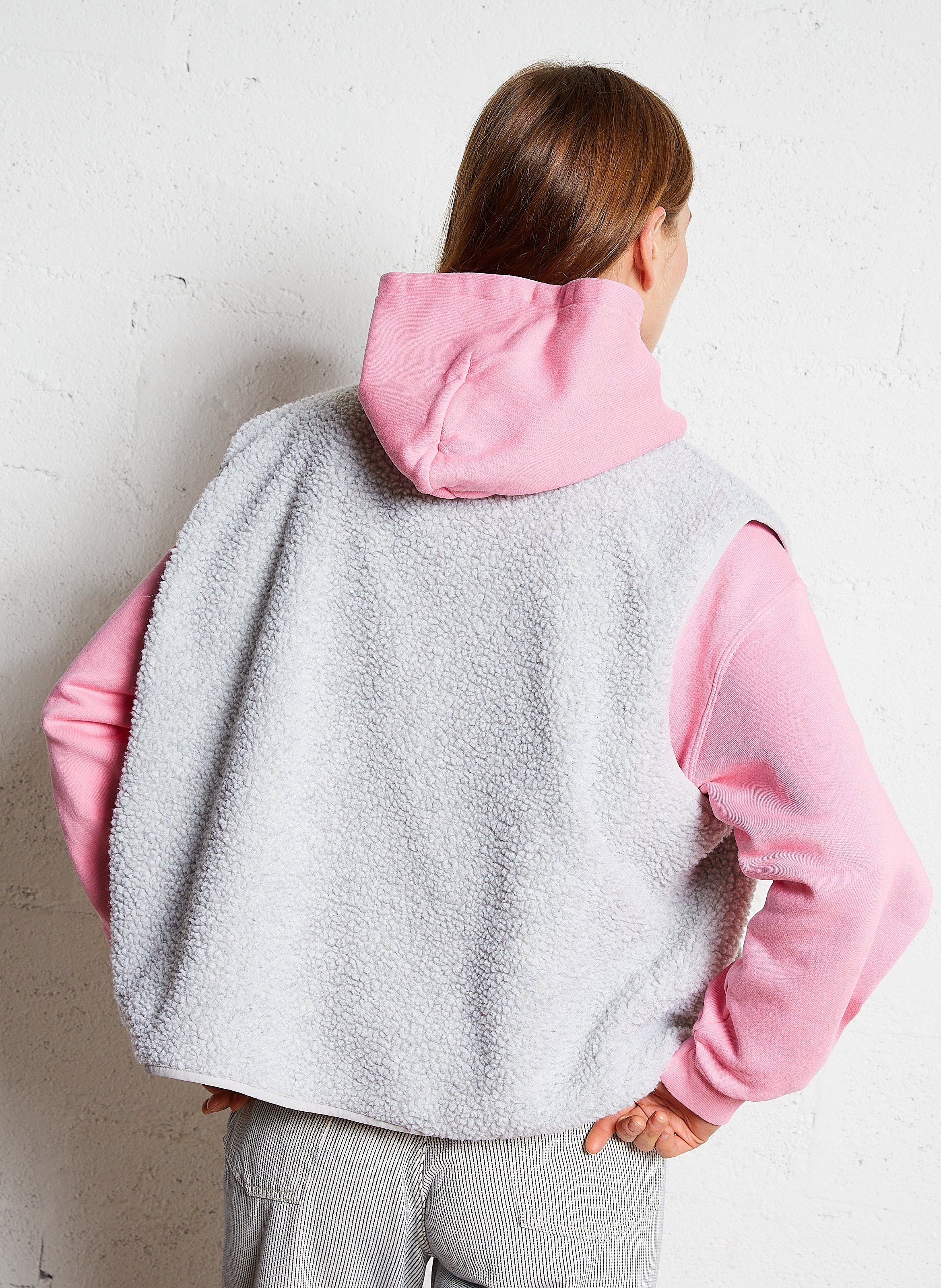 Gilet col rond molletonné sans manches hoktown AMERICAN VINTAGE Gris