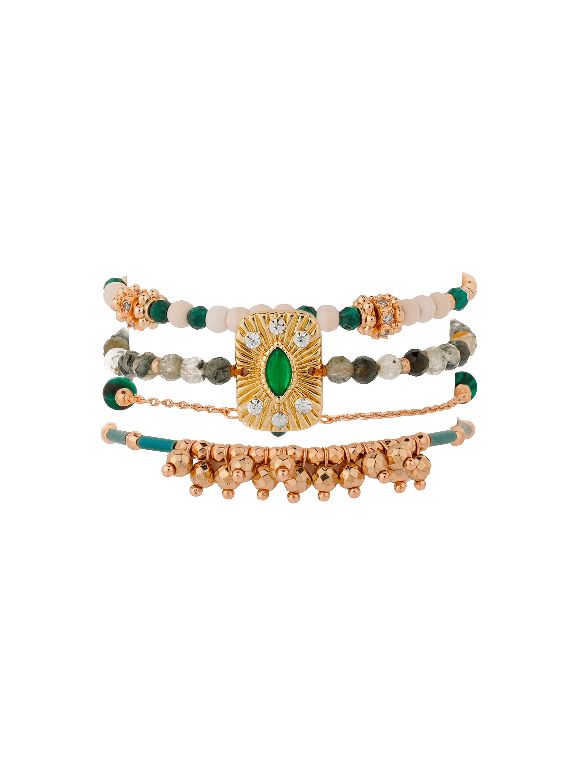 Manchette bracelet multiliens karmelia HIPANEMA Vert